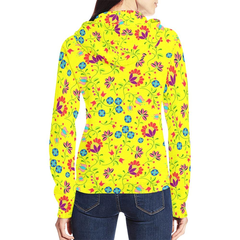 Fleur Indigine Mais All Over Print Full Zip Hoodie for Women (Model H14) All Over Print Full Zip Hoodie for Women (H14) e-joyer