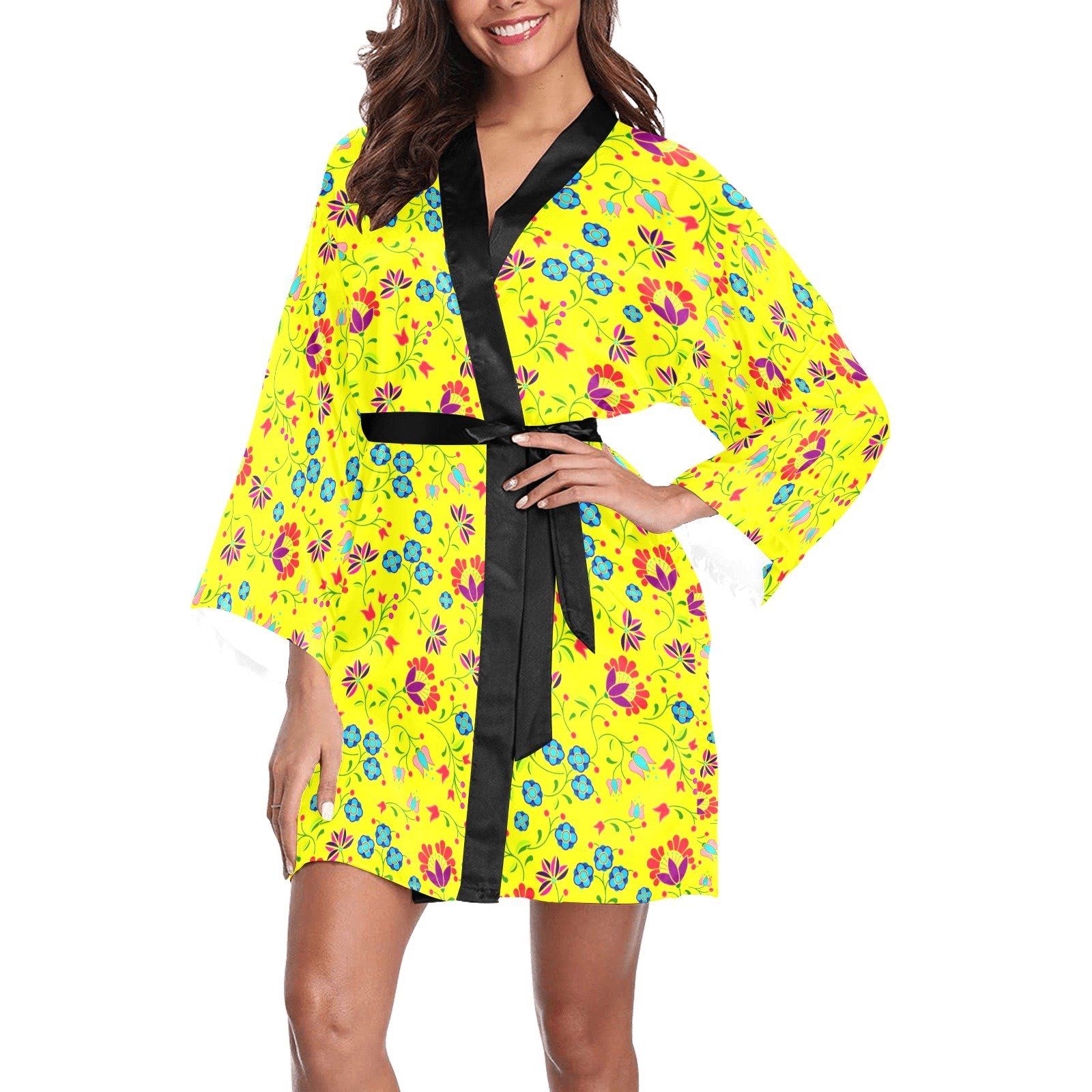 Fleur Indigine Mais Long Sleeve Kimono Robe Long Sleeve Kimono Robe e-joyer 