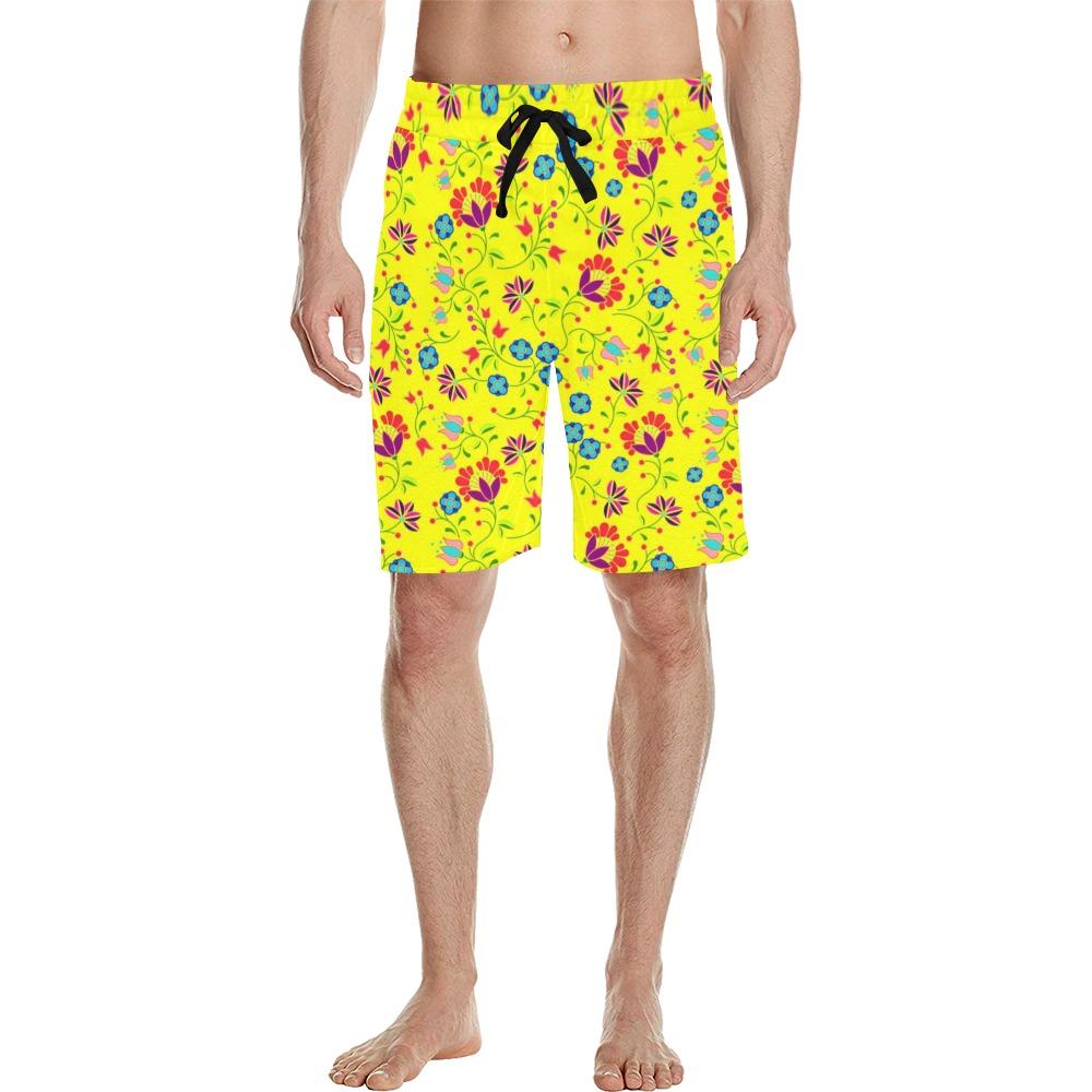 Fleur Indigine Mais Men's All Over Print Casual Shorts (Model L23) Men's Casual Shorts (L23) e-joyer