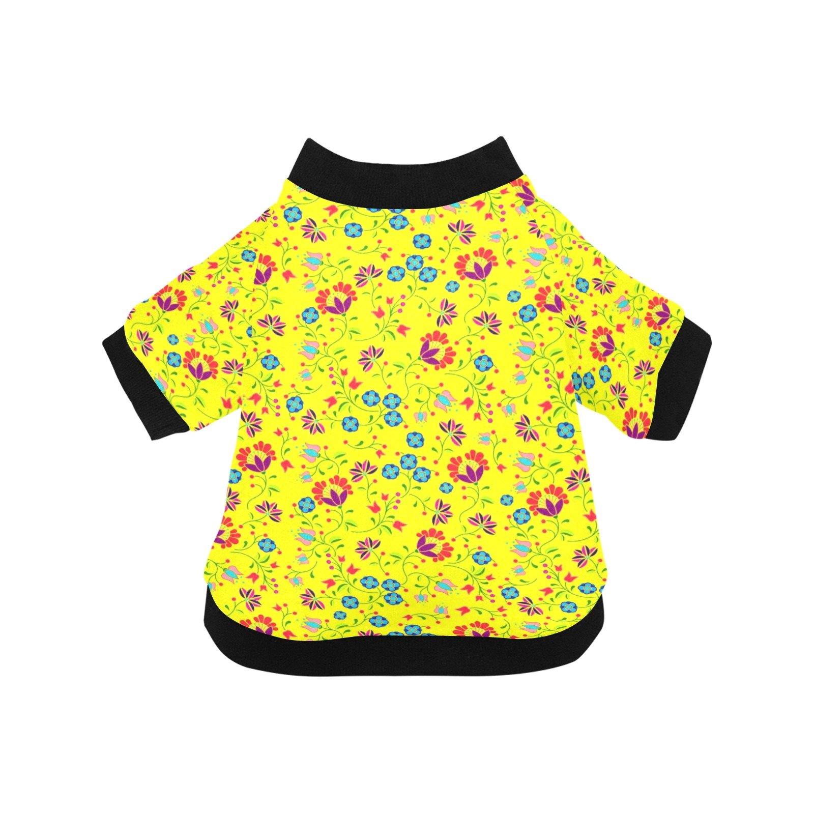 Fleur Indigine Mais Pet Dog Round Neck Shirt Pet Dog Round Neck Shirt e-joyer