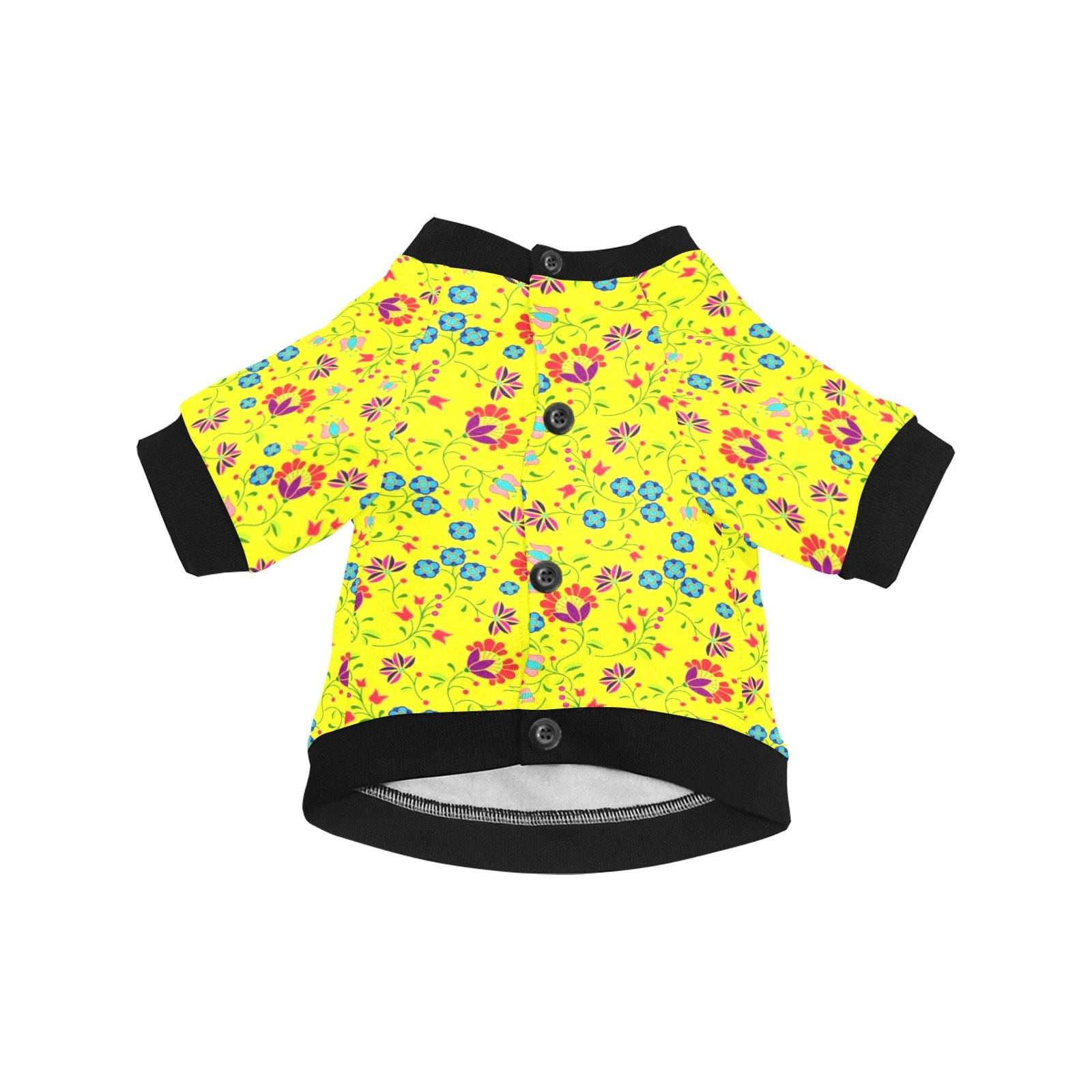 Fleur Indigine Mais Pet Dog Round Neck Shirt Pet Dog Round Neck Shirt e-joyer