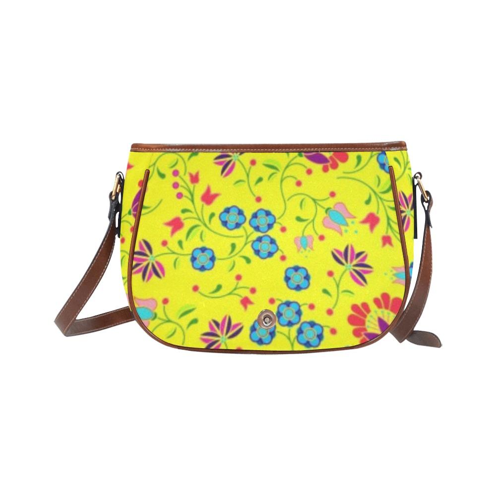 Fleur Indigine Mais Saddle Bag/Small (Model 1649) Full Customization Saddle Bag/Small (Full Customization) e-joyer