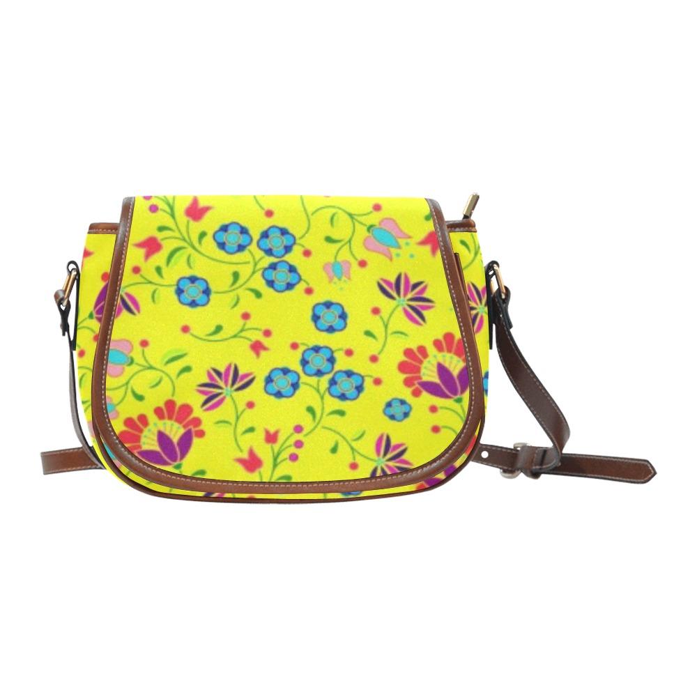 Fleur Indigine Mais Saddle Bag/Small (Model 1649) Full Customization Saddle Bag/Small (Full Customization) e-joyer