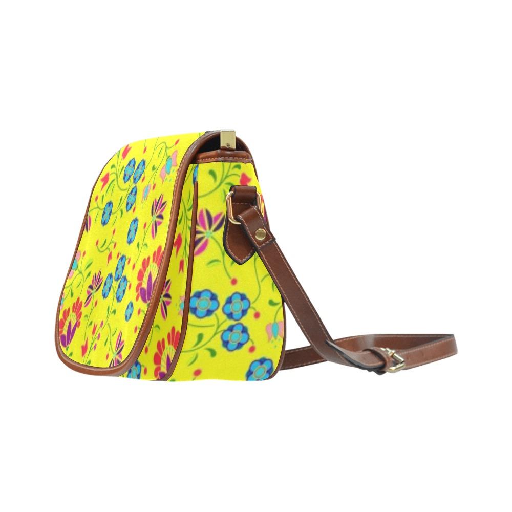 Fleur Indigine Mais Saddle Bag/Small (Model 1649) Full Customization Saddle Bag/Small (Full Customization) e-joyer