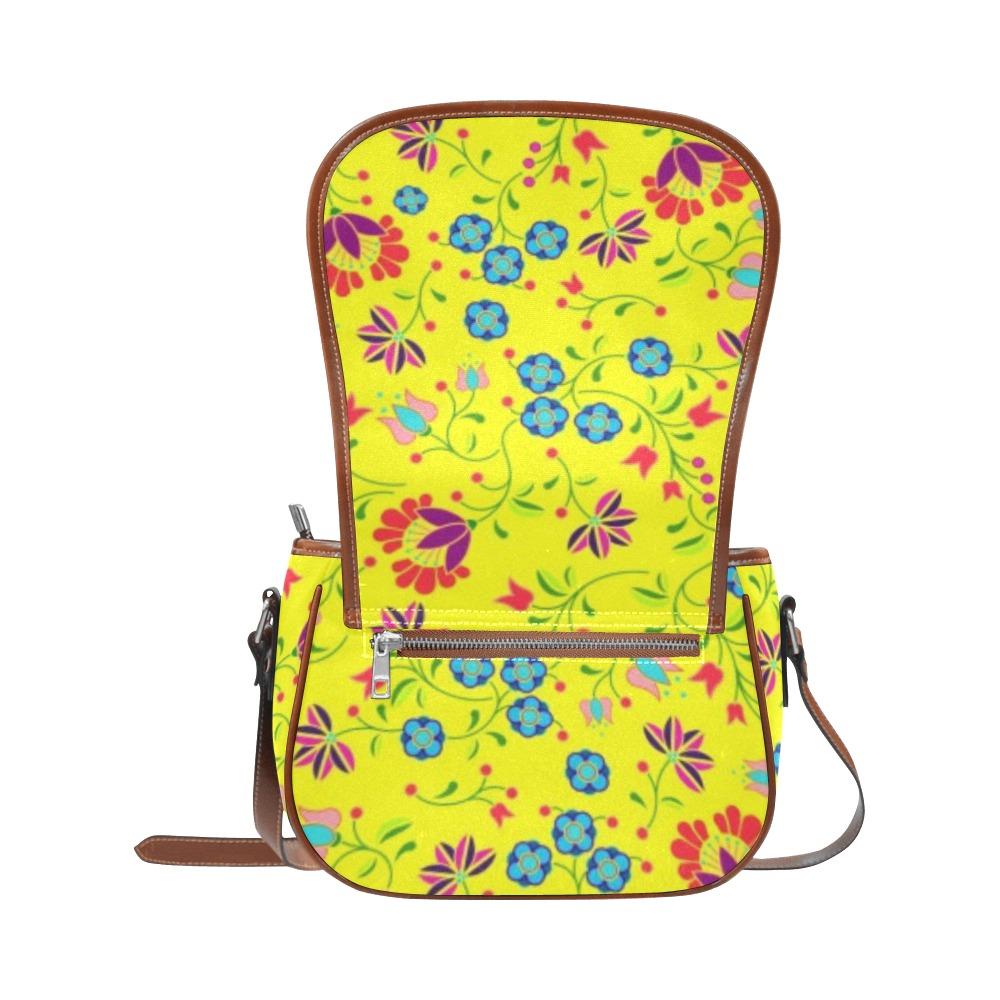 Fleur Indigine Mais Saddle Bag/Small (Model 1649) Full Customization Saddle Bag/Small (Full Customization) e-joyer