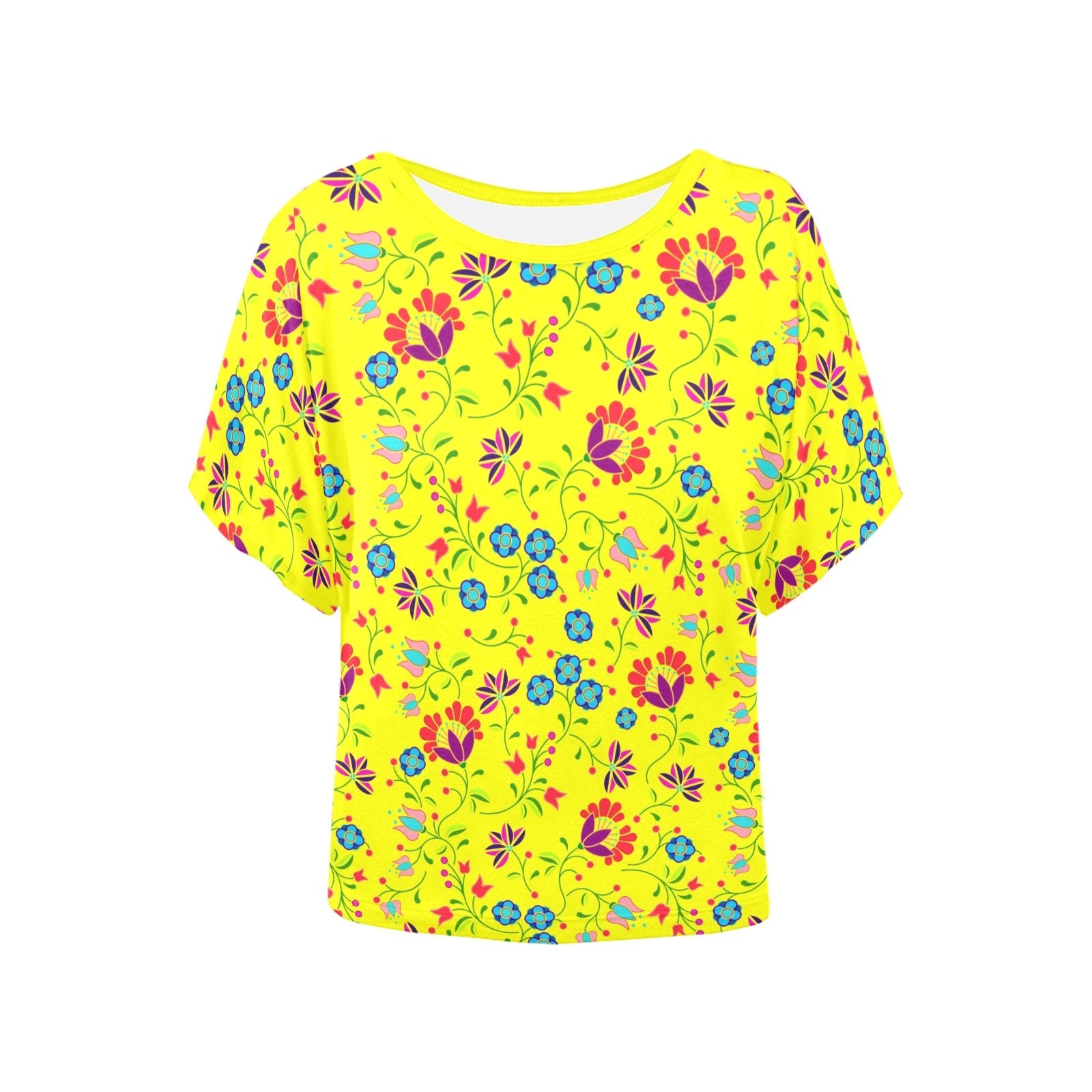 Fleur Indigine Mais Women's Batwing-Sleeved Blouse T shirt (Model T44) Women's Batwing-Sleeved Blouse T shirt (T44) e-joyer