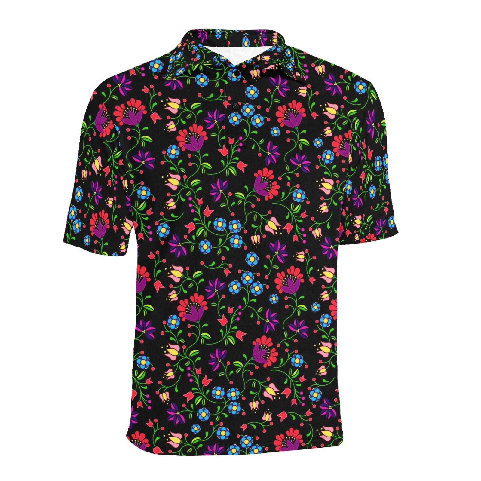 Fleur Indigine Men's All Over Print Polo Shirt (Model T55) Men's Polo Shirt (Model T55) e-joyer