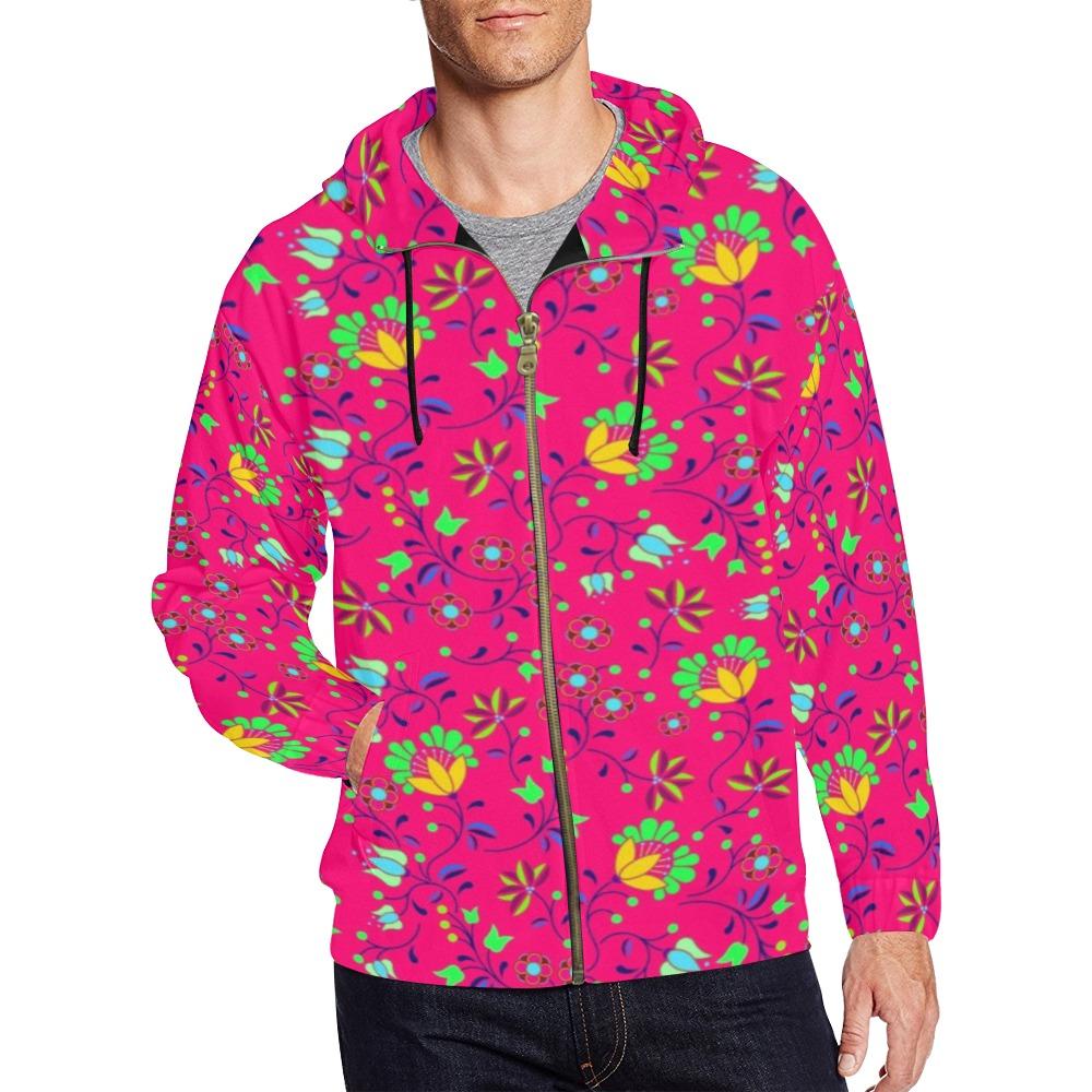 Fleur Indigine Rouge All Over Print Full Zip Hoodie for Men (Model H14) All Over Print Full Zip Hoodie for Men (H14) e-joyer