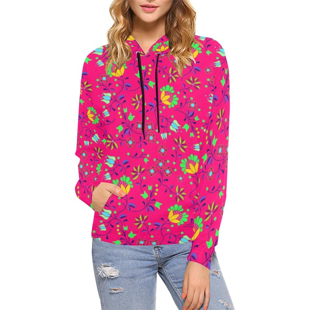 Fleur Indigine Rouge All Over Print Hoodie for Women (USA Size) (Model H13) All Over Print Hoodie for Women (H13) e-joyer