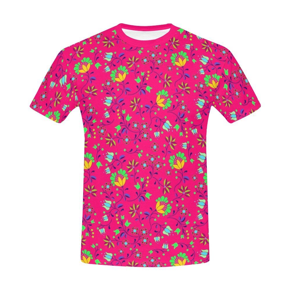 Fleur Indigine Rouge All Over Print T-Shirt for Men (USA Size) (Model T40) All Over Print T-Shirt for Men (T40) e-joyer