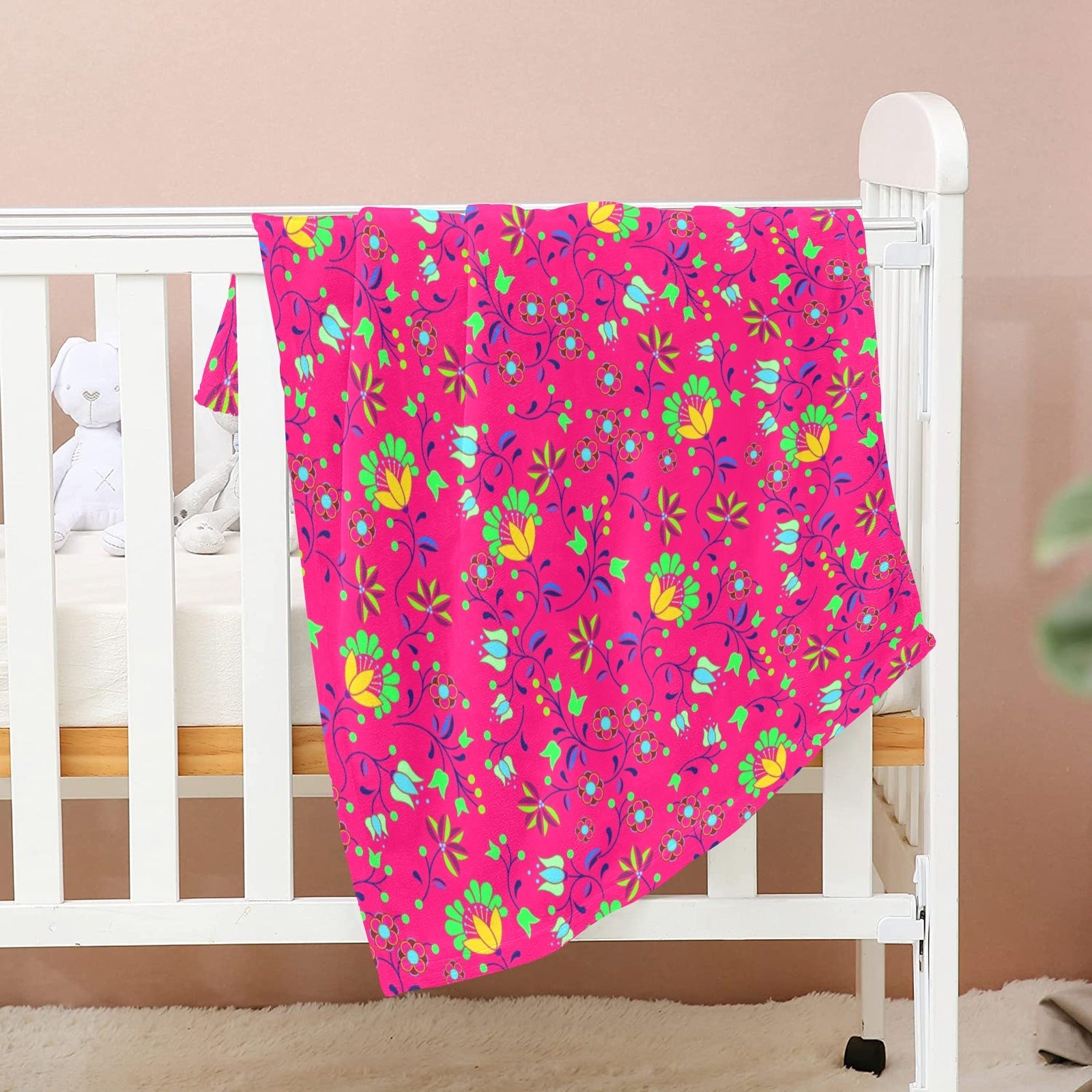 Fleur Indigine Rouge Baby Blanket 30"x40" Baby Blanket 30"x40" e-joyer