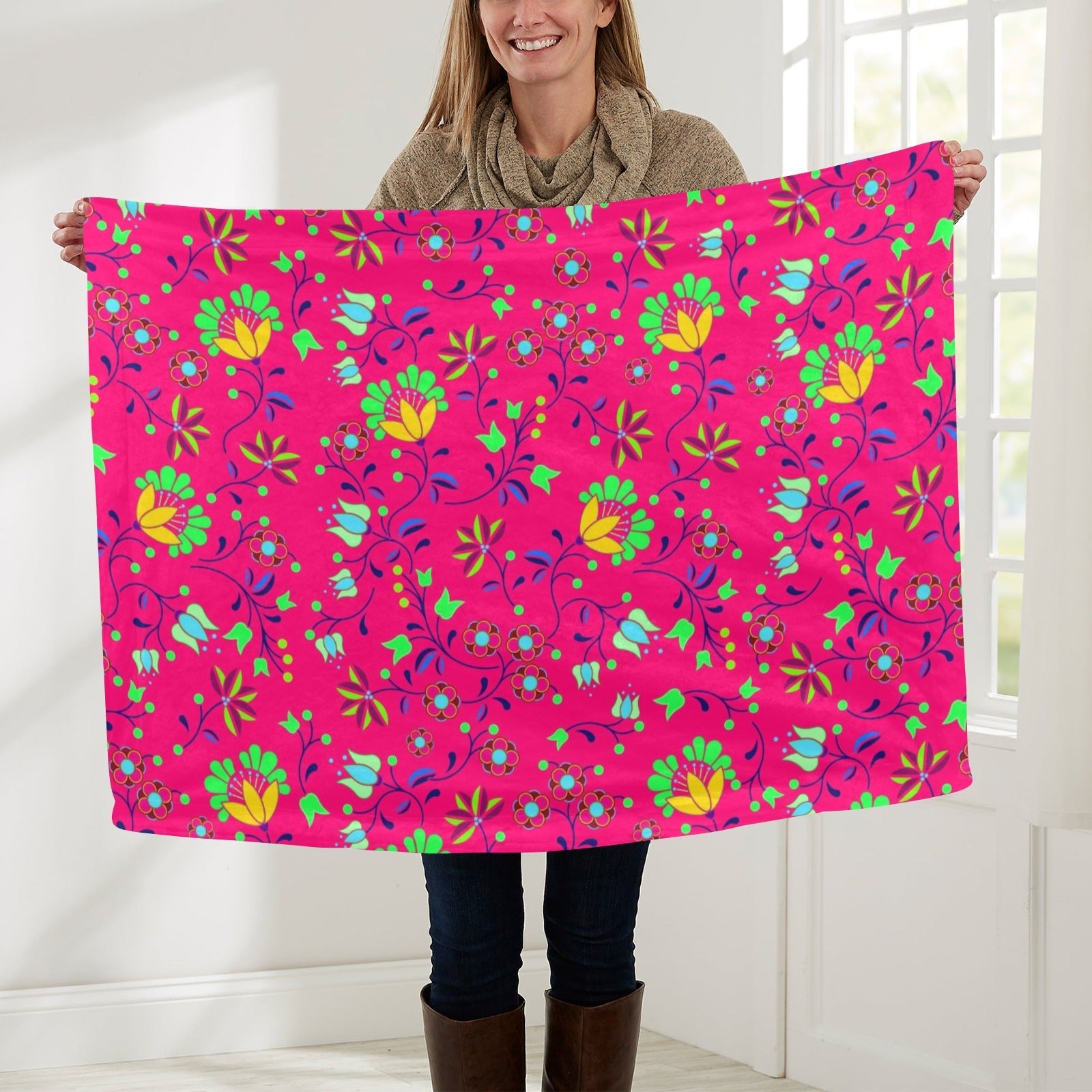 Fleur Indigine Rouge Baby Blanket 30"x40" Baby Blanket 30"x40" e-joyer
