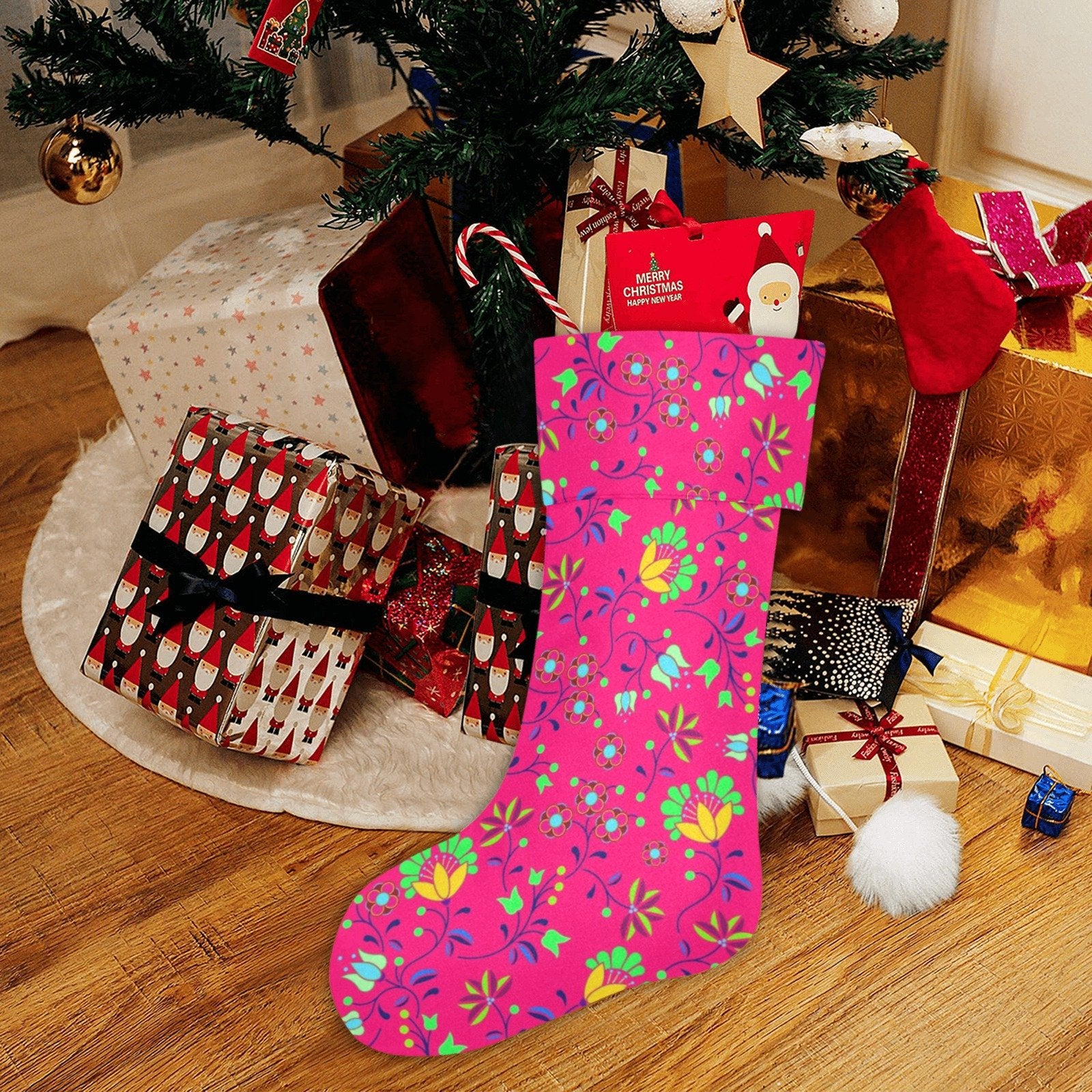 Fleur Indigine Rouge Christmas Stocking holiday stocking e-joyer