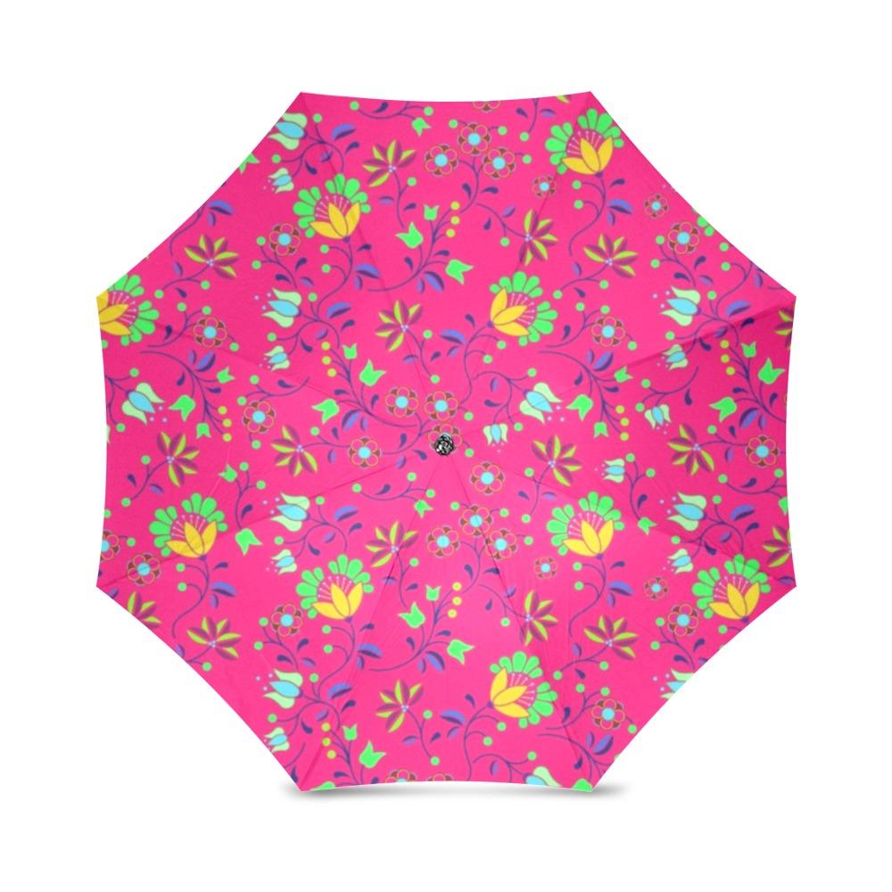 Fleur Indigine Rouge Foldable Umbrella (Model U01) Foldable Umbrella e-joyer