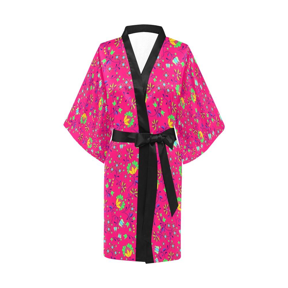 Fleur Indigine Rouge Kimono Robe Artsadd