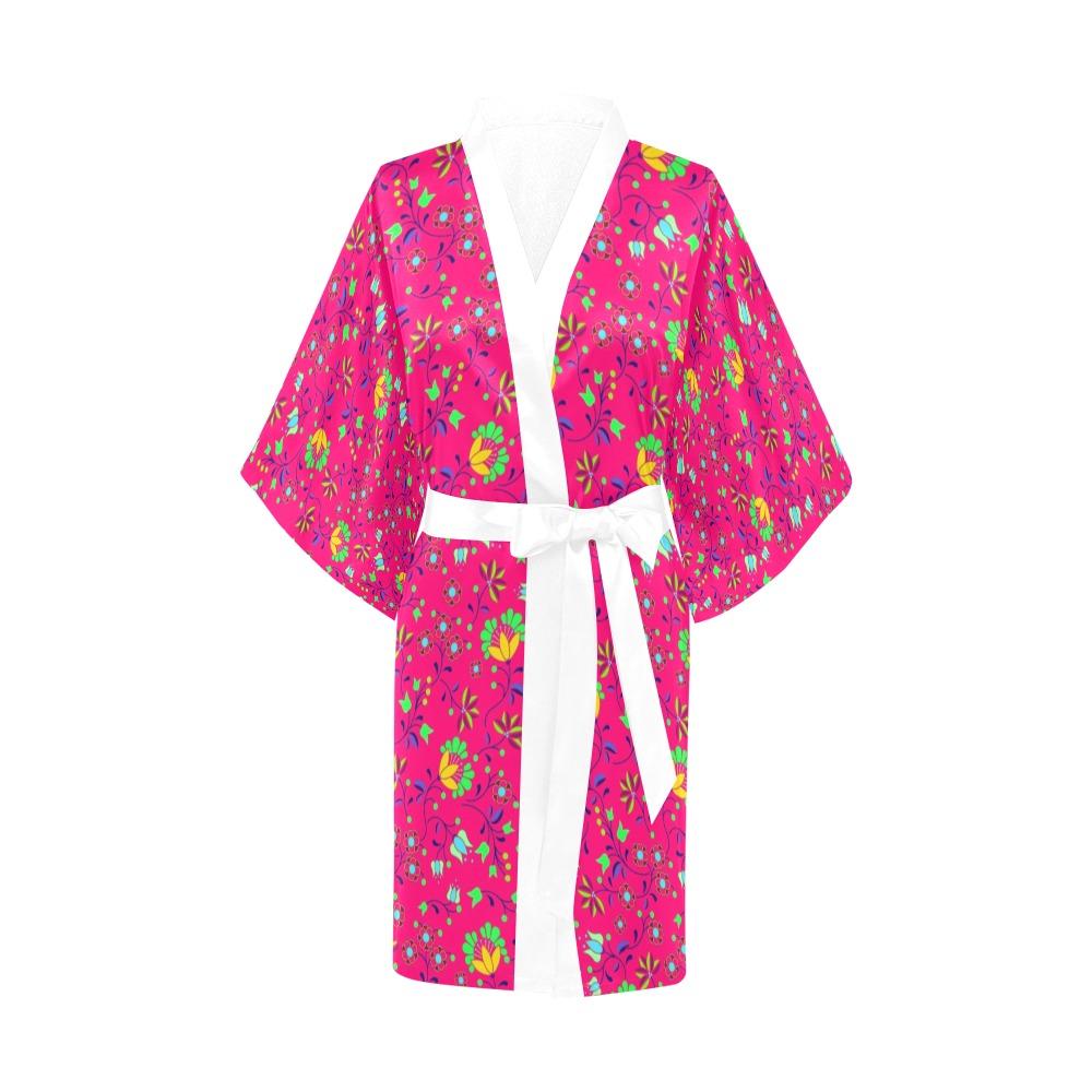 Fleur Indigine Rouge Kimono Robe Artsadd