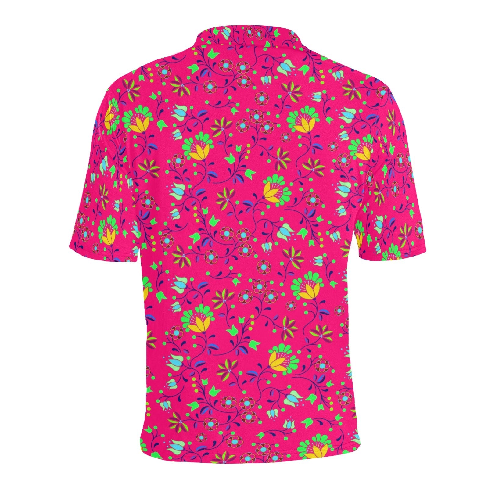 Fleur Indigine Rouge Men's All Over Print Polo Shirt (Model T55) Men's Polo Shirt (Model T55) e-joyer