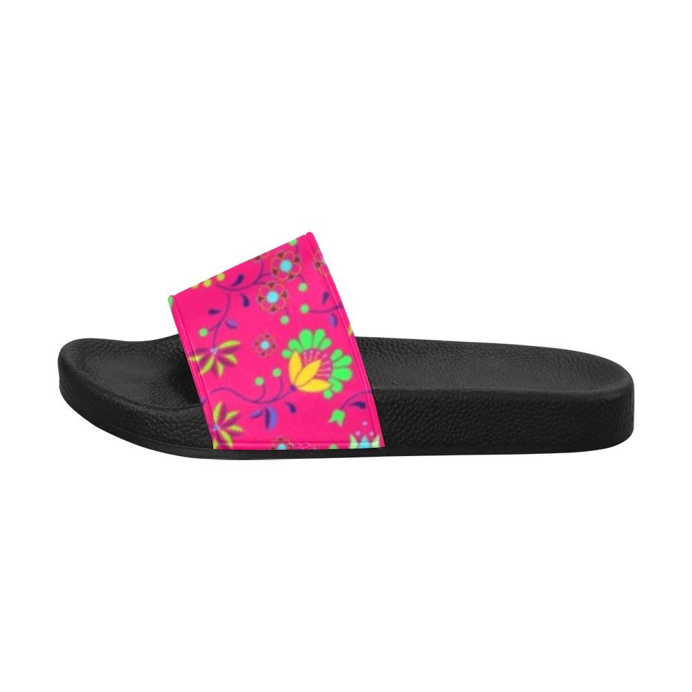 Fleur Indigine Rouge Men's Slide Sandals (Model 057) Men's Slide Sandals (057) e-joyer