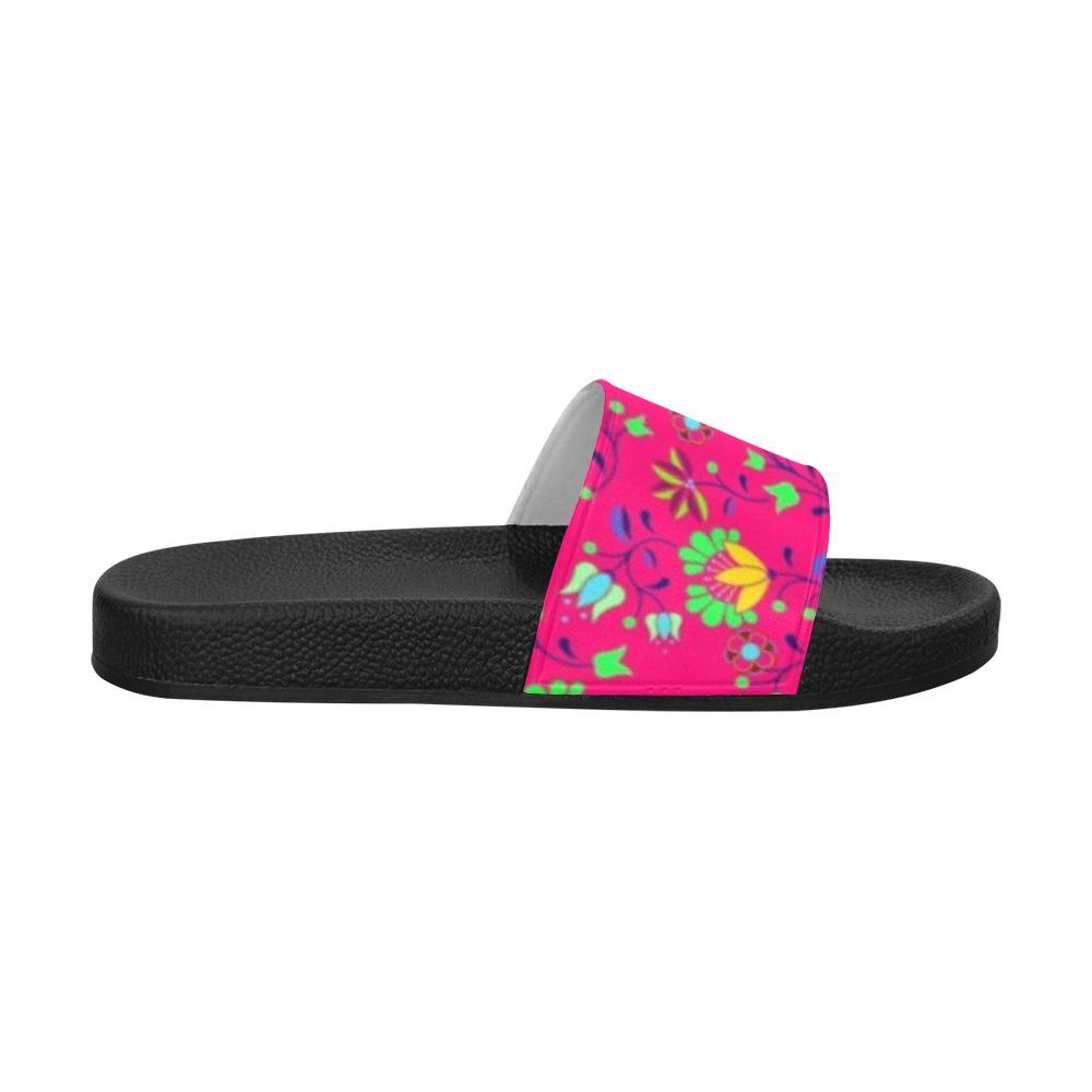 Fleur Indigine Rouge Men's Slide Sandals (Model 057) Men's Slide Sandals (057) e-joyer