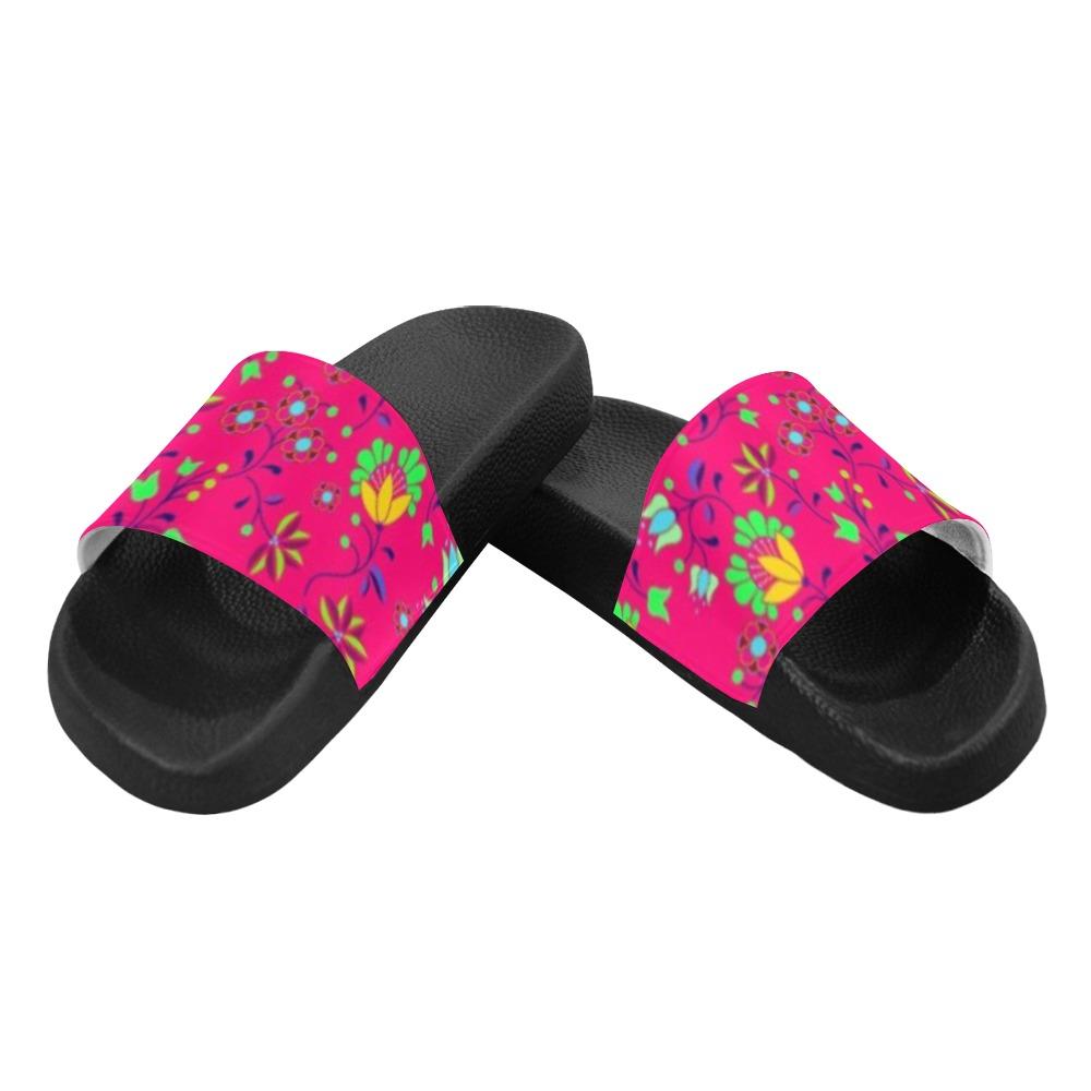 Fleur Indigine Rouge Men's Slide Sandals (Model 057) Men's Slide Sandals (057) e-joyer