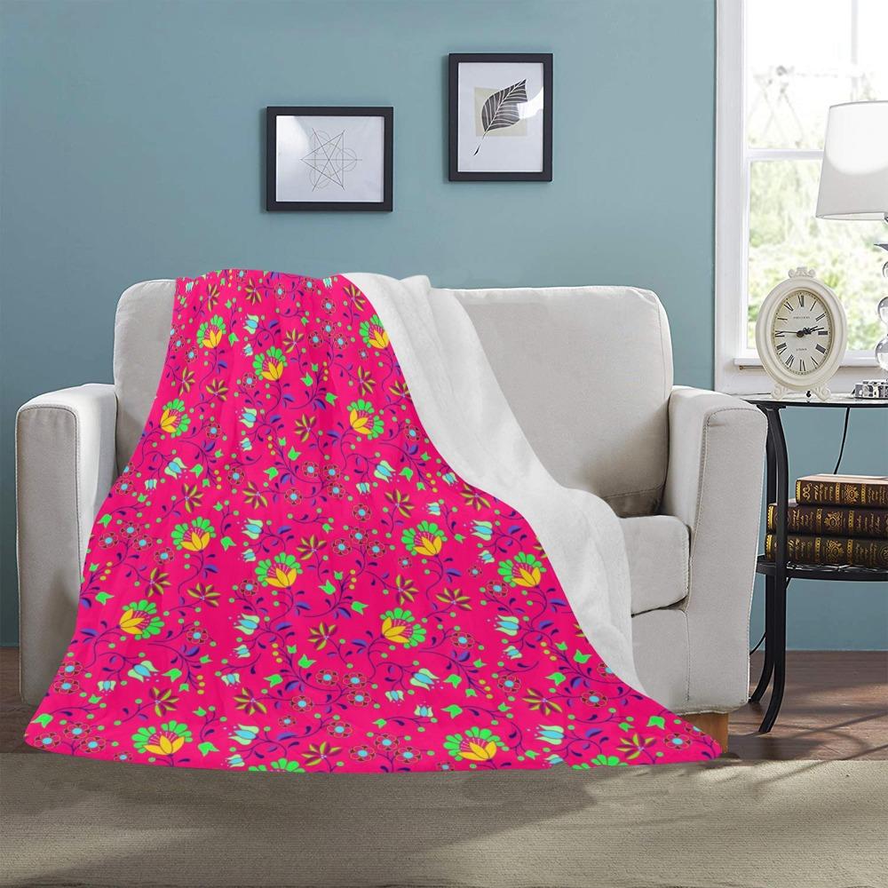 Fleur Indigine Rouge Ultra-Soft Micro Fleece Blanket 50"x60" Ultra-Soft Blanket 50''x60'' e-joyer 