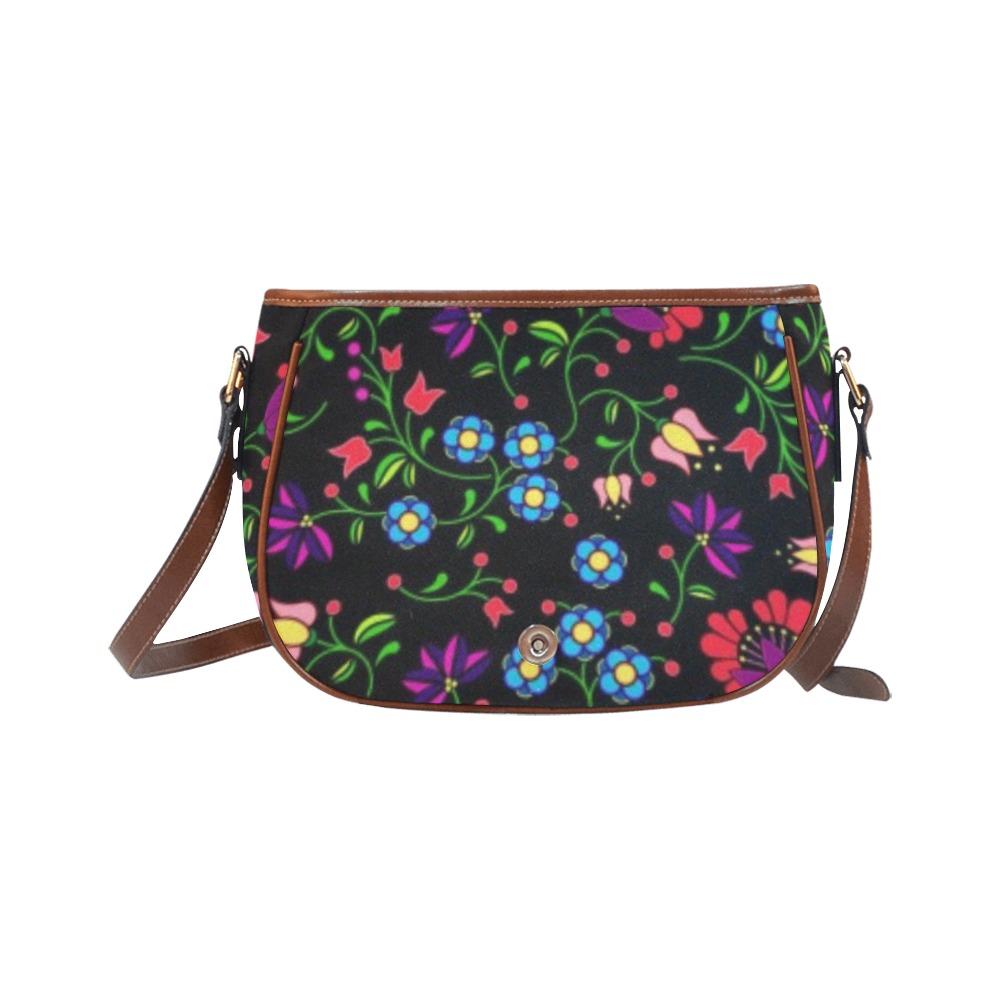 Fleur Indigine Saddle Bag/Small (Model 1649) Full Customization Saddle Bag/Small (Full Customization) e-joyer