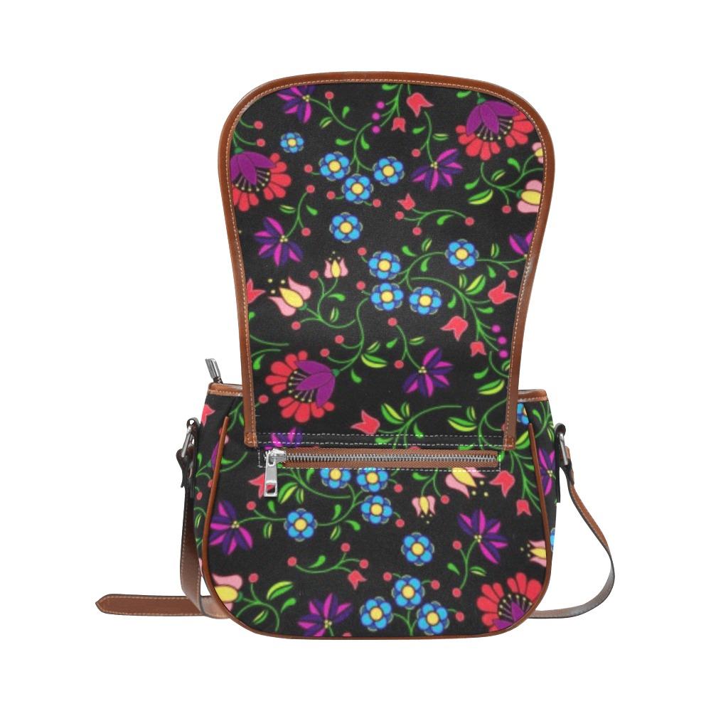 Fleur Indigine Saddle Bag/Small (Model 1649) Full Customization Saddle Bag/Small (Full Customization) e-joyer