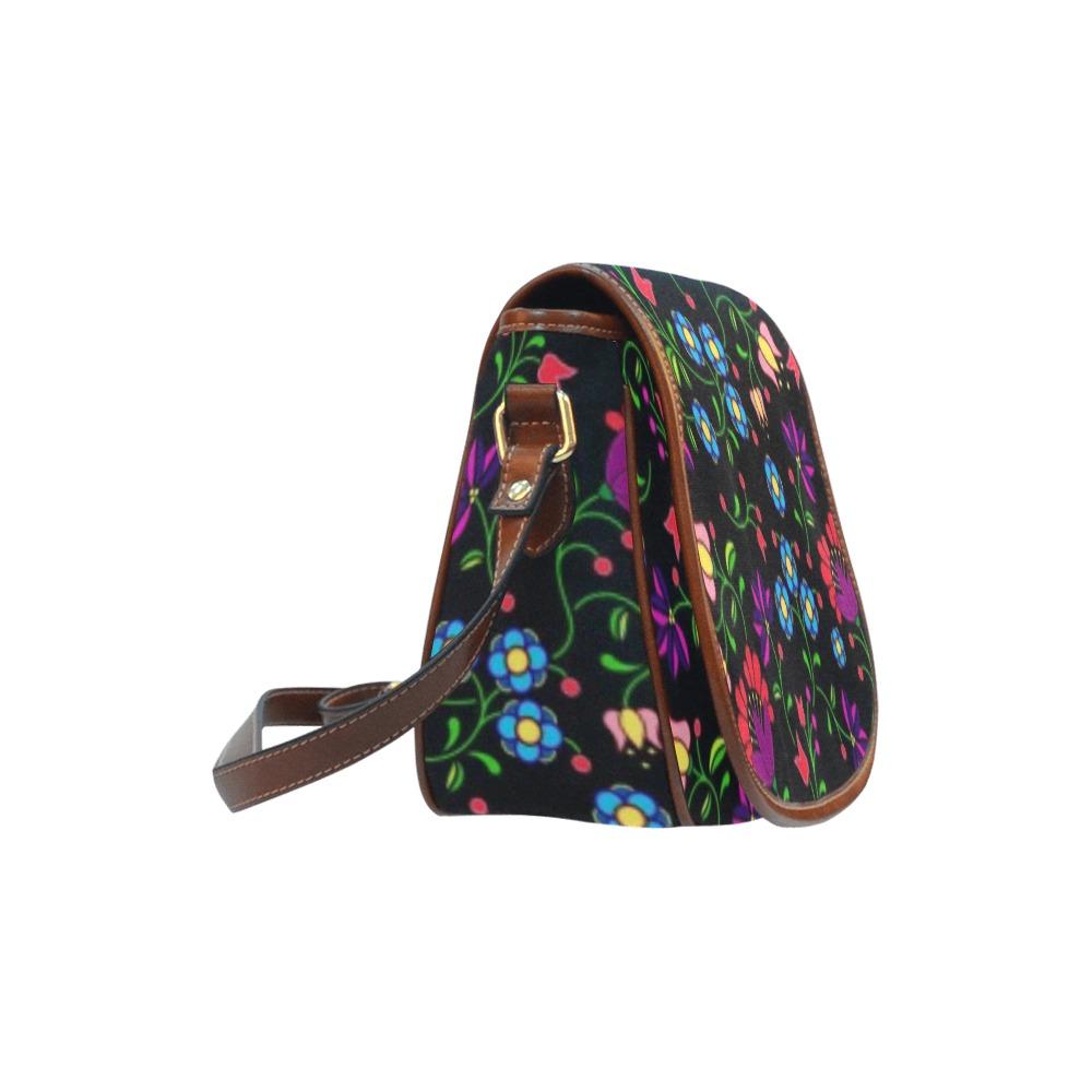 Fleur Indigine Saddle Bag/Small (Model 1649) Full Customization Saddle Bag/Small (Full Customization) e-joyer