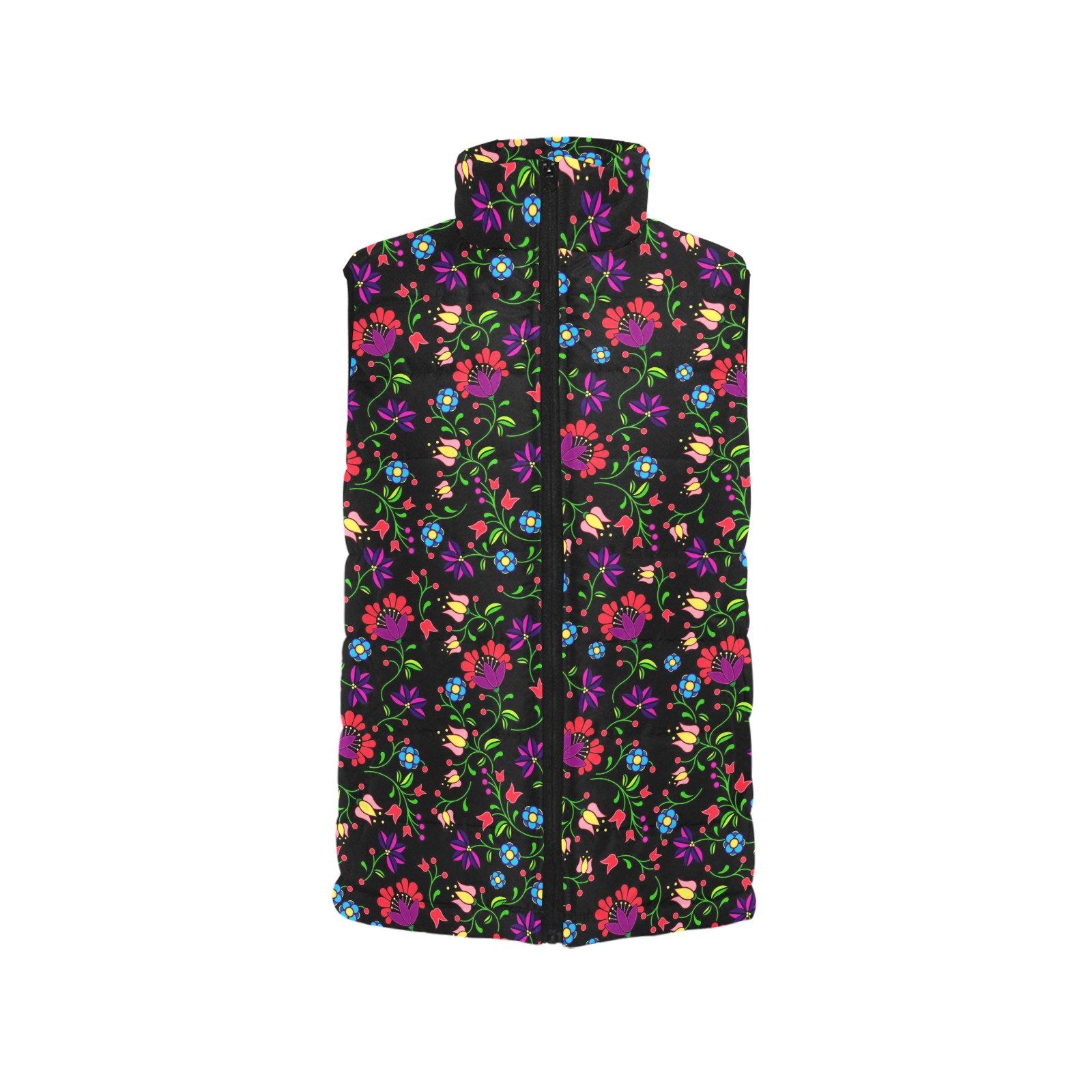 Fleur Indigine Women's Padded Vest Jacket (Model H44) Women's Padded Vest Jacket (H44) e-joyer