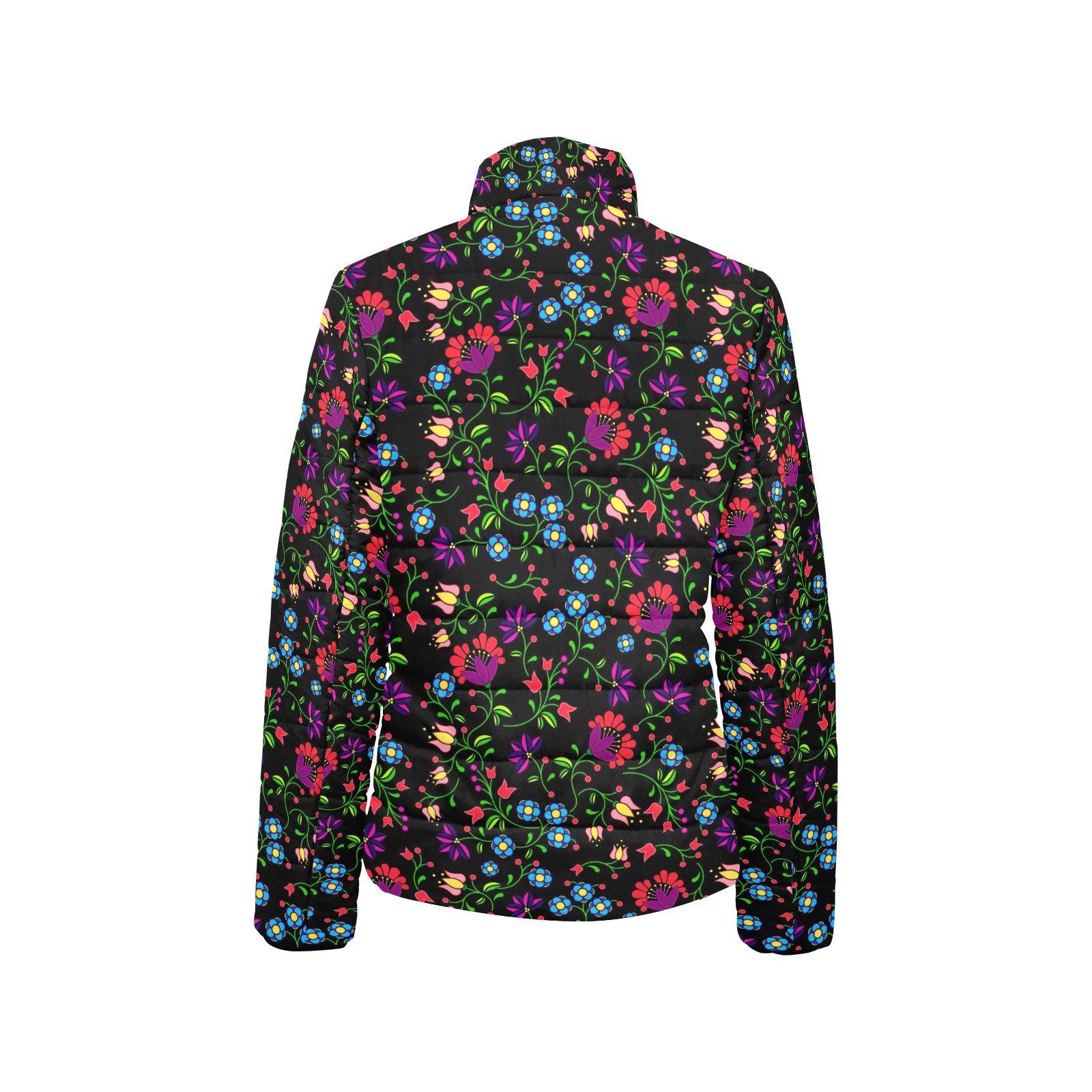 Fleur Indigine Women's Stand Collar Padded Jacket (Model H41) jacket e-joyer