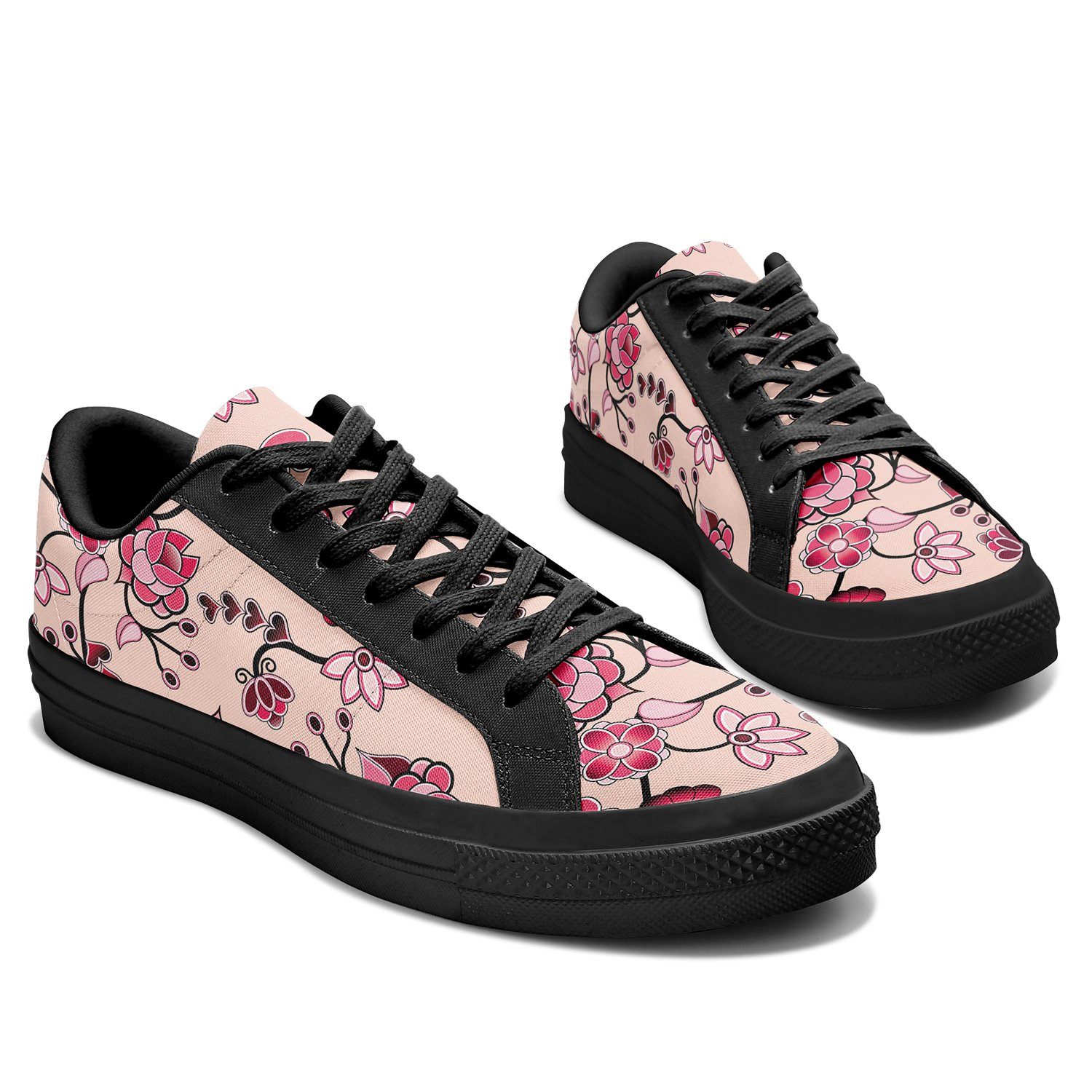 Floral Amour Aapisi Low Top Canvas Shoes Black Sole aapisi Herman