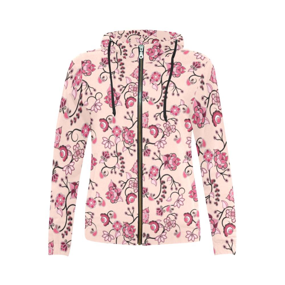 Floral Amour All Over Print Full Zip Hoodie for Women (Model H14) All Over Print Full Zip Hoodie for Women (H14) e-joyer