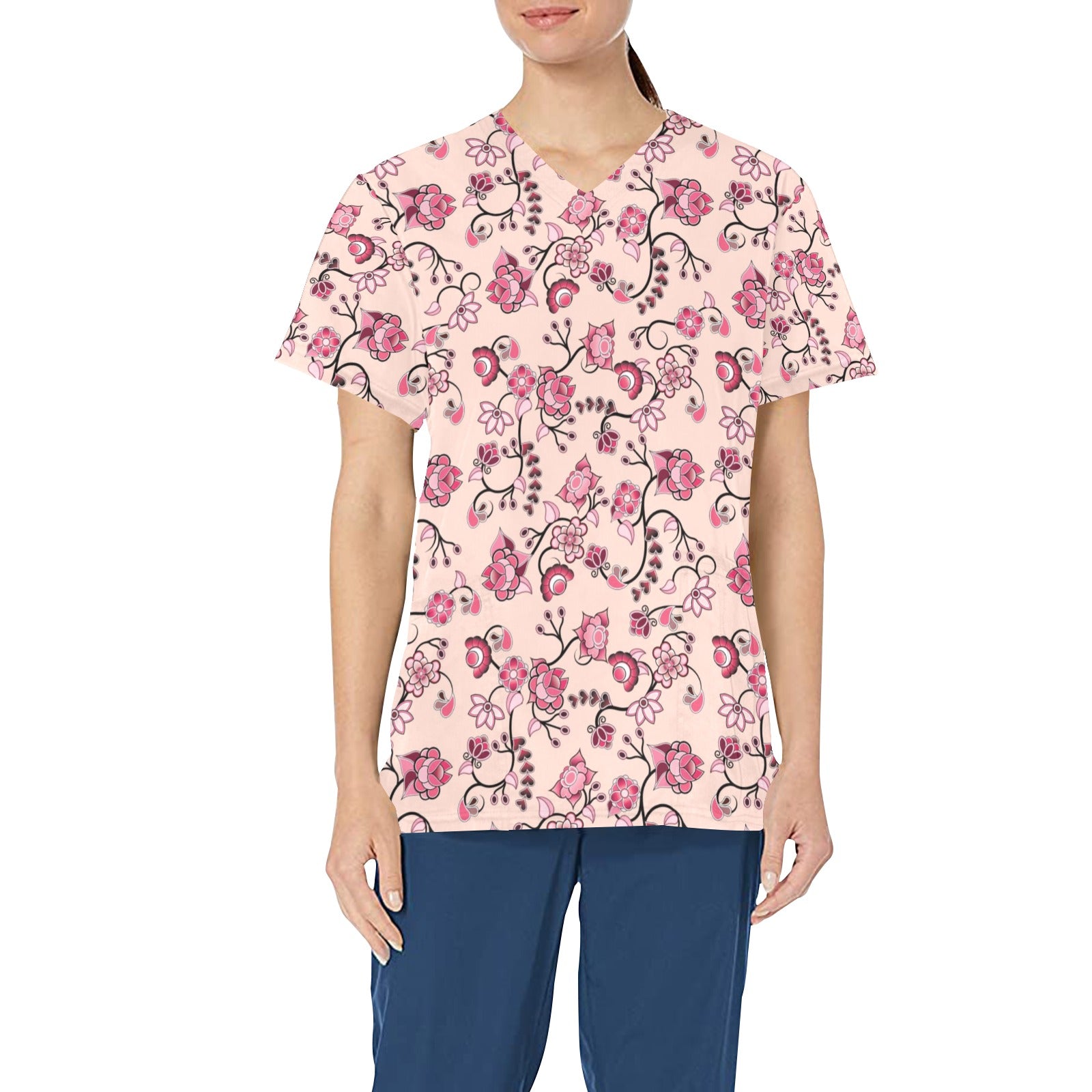 Floral Amour All Over Print Scrub Top Scrub Top e-joyer