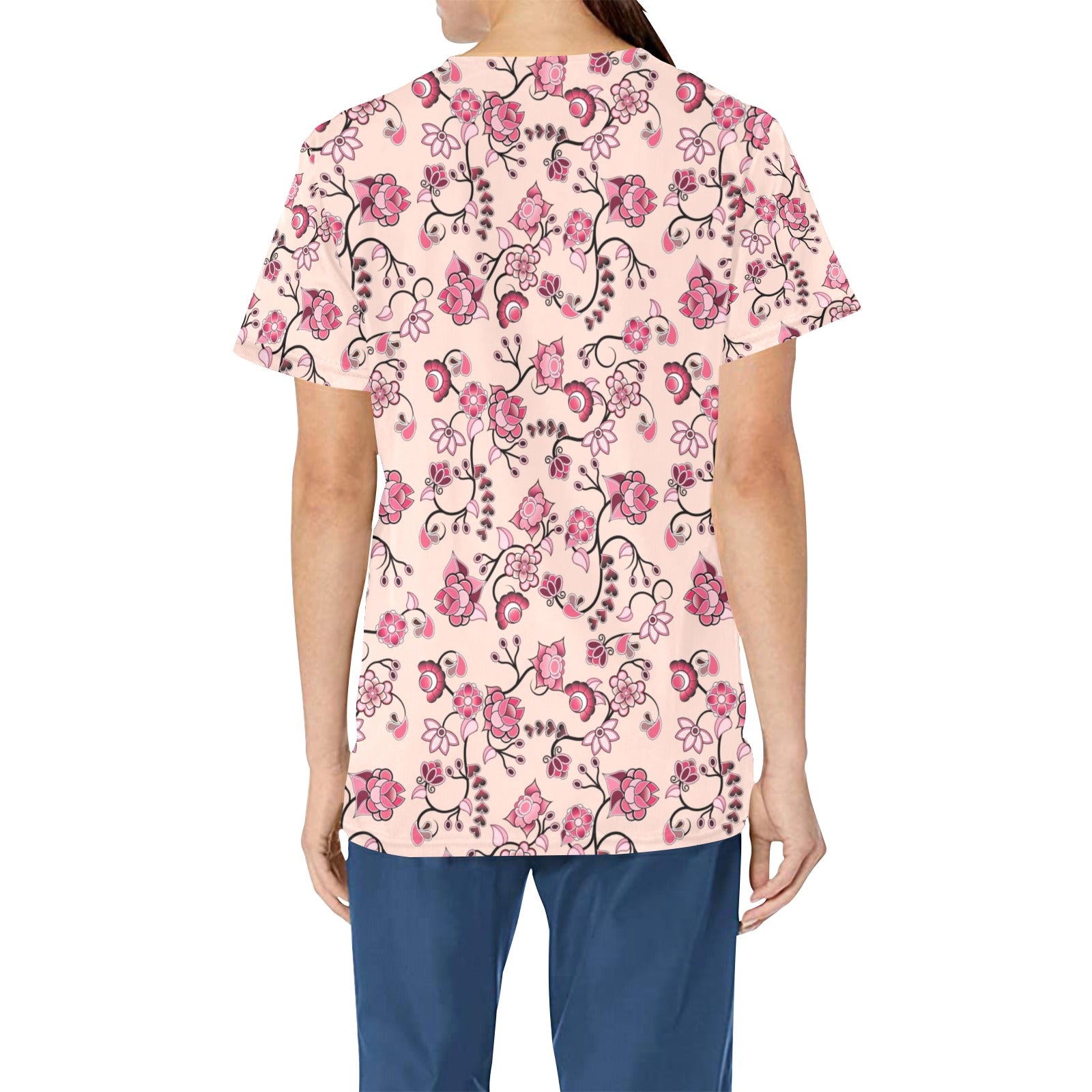 Floral Amour All Over Print Scrub Top Scrub Top e-joyer