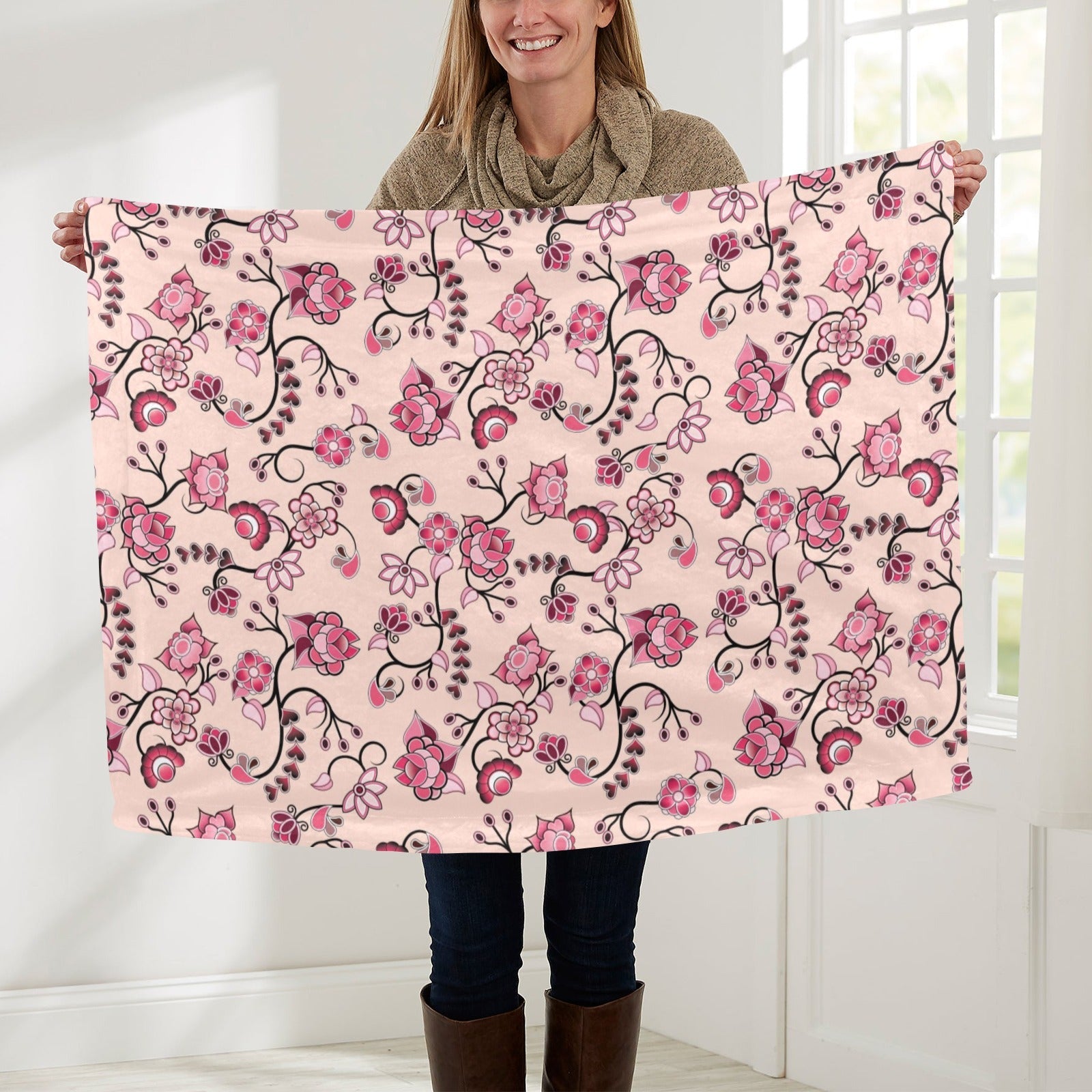 Floral Amour Baby Blanket 30"x40" Baby Blanket 30"x40" e-joyer 