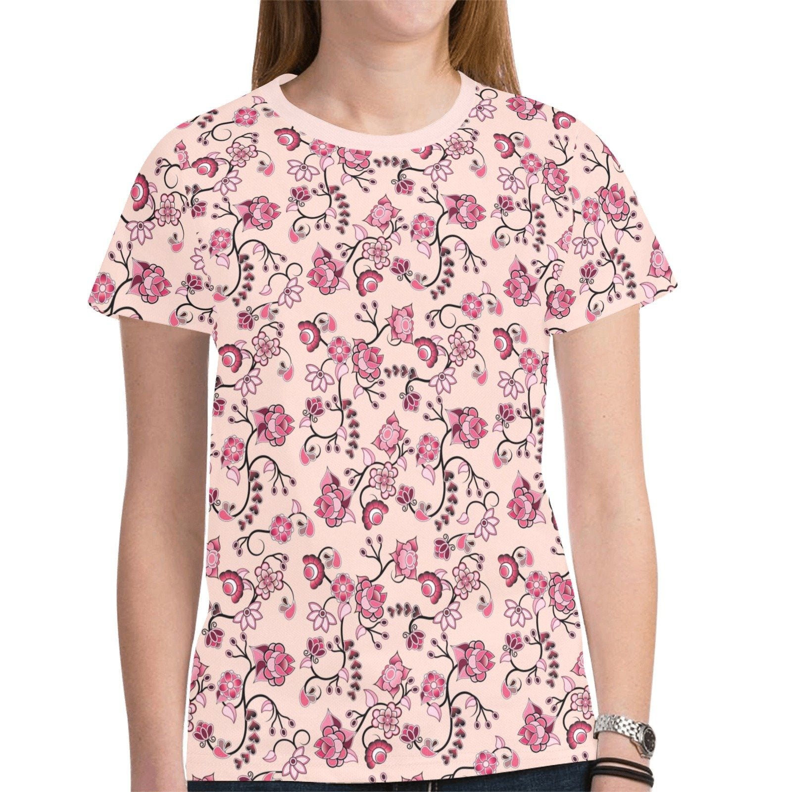Floral Amour New All Over Print T-shirt for Women (Model T45) tshirt e-joyer