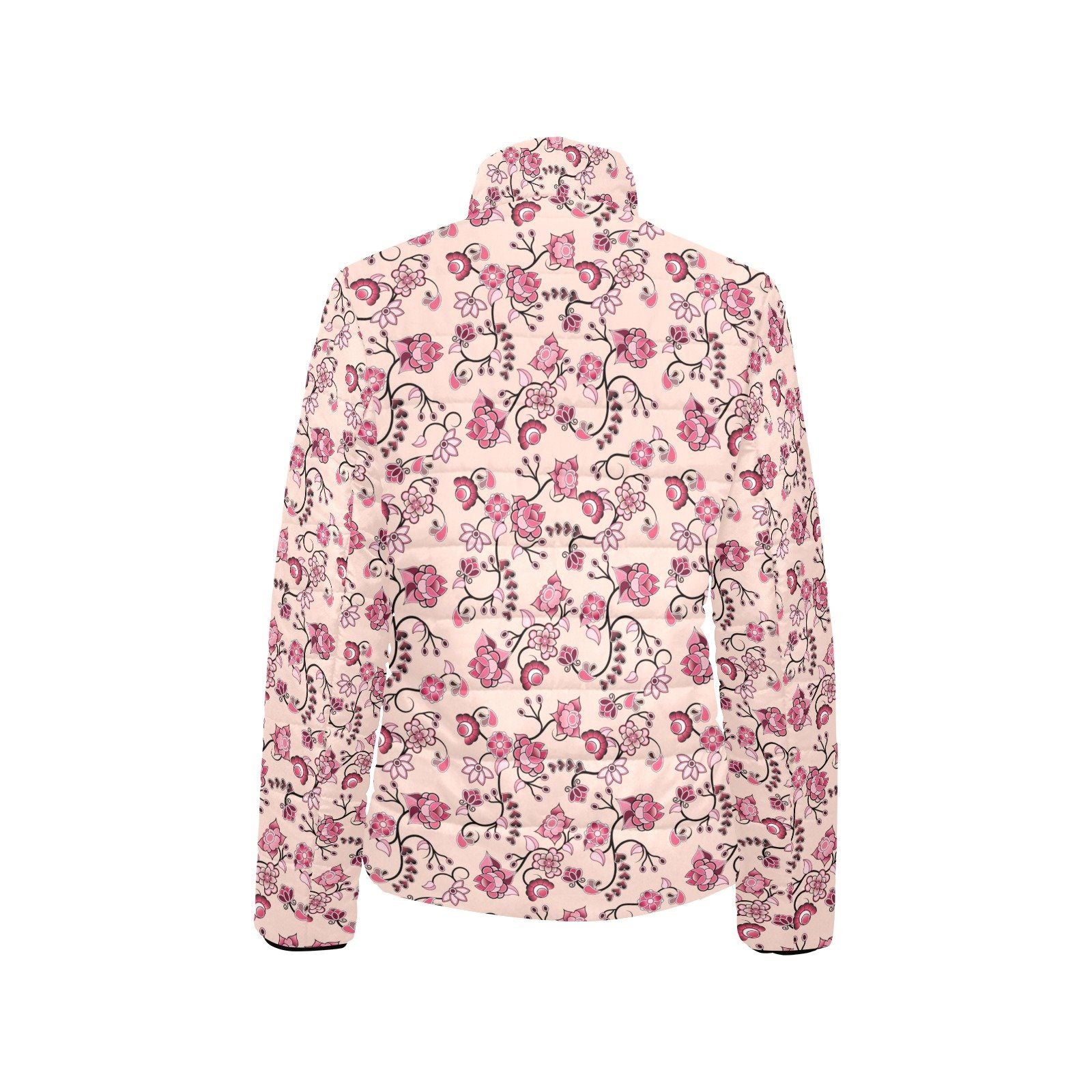 Floral Amour Women's Stand Collar Padded Jacket (Model H41) jacket e-joyer
