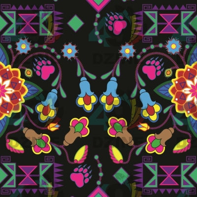 Floral and Geomteric Dance - 04 Satin Fabric 49DzineStore