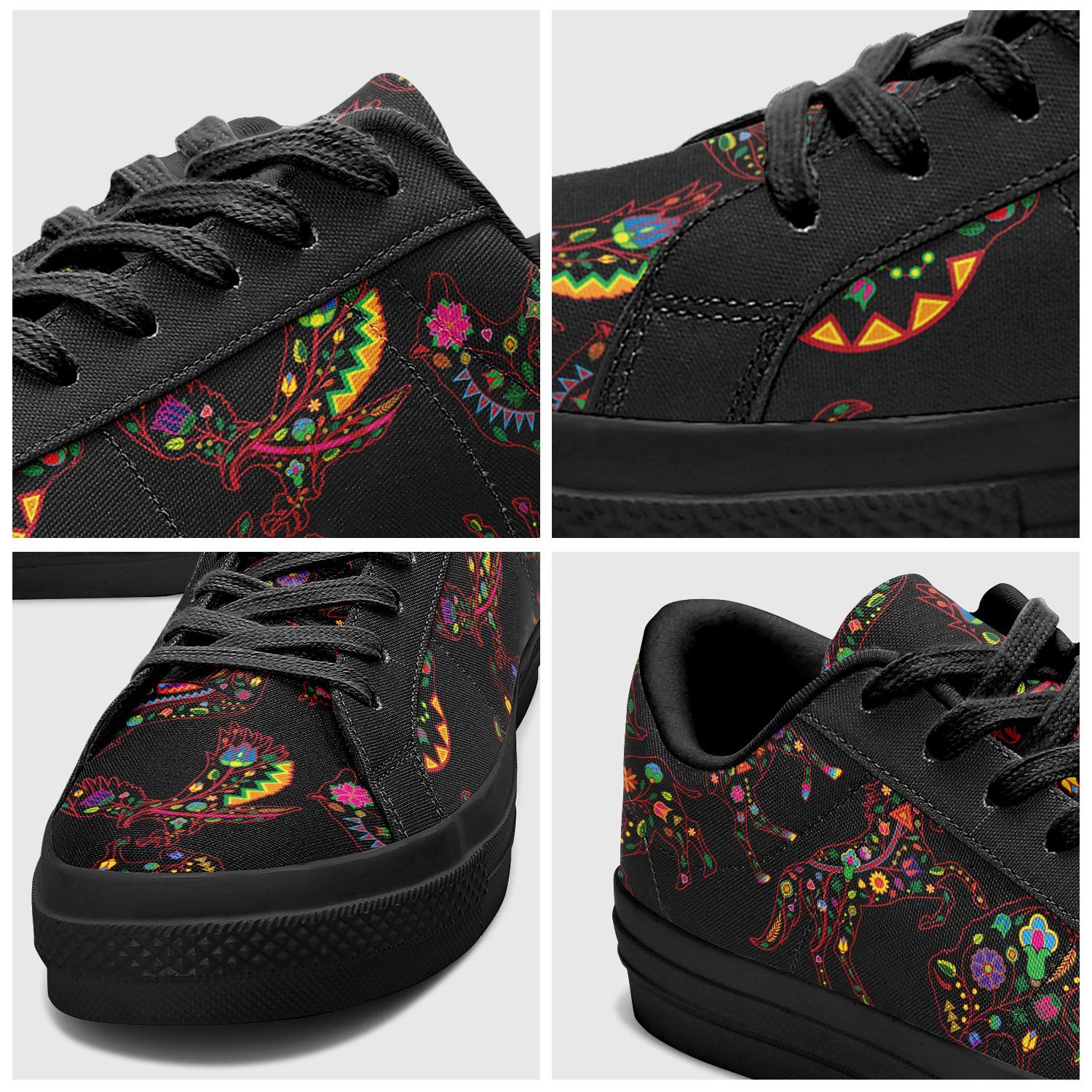 Floral Animals Aapisi Low Top Canvas Shoes Black Sole aapisi Herman