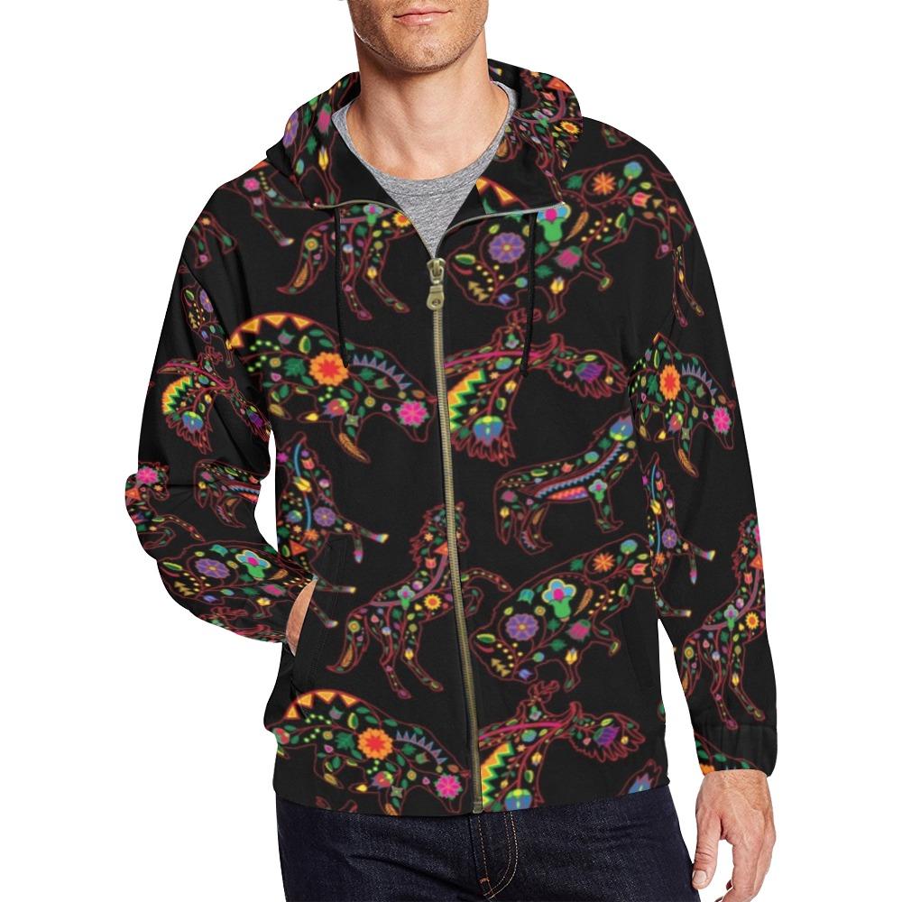 Floral Animals All Over Print Full Zip Hoodie for Men (Model H14) All Over Print Full Zip Hoodie for Men (H14) e-joyer 