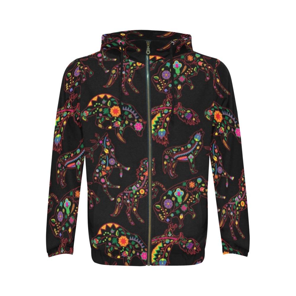 Floral Animals All Over Print Full Zip Hoodie for Men (Model H14) All Over Print Full Zip Hoodie for Men (H14) e-joyer