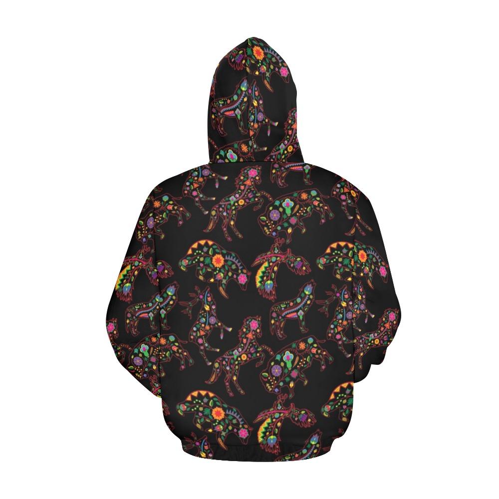 Floral Animals All Over Print Hoodie for Women (USA Size) (Model H13) All Over Print Hoodie for Women (H13) e-joyer