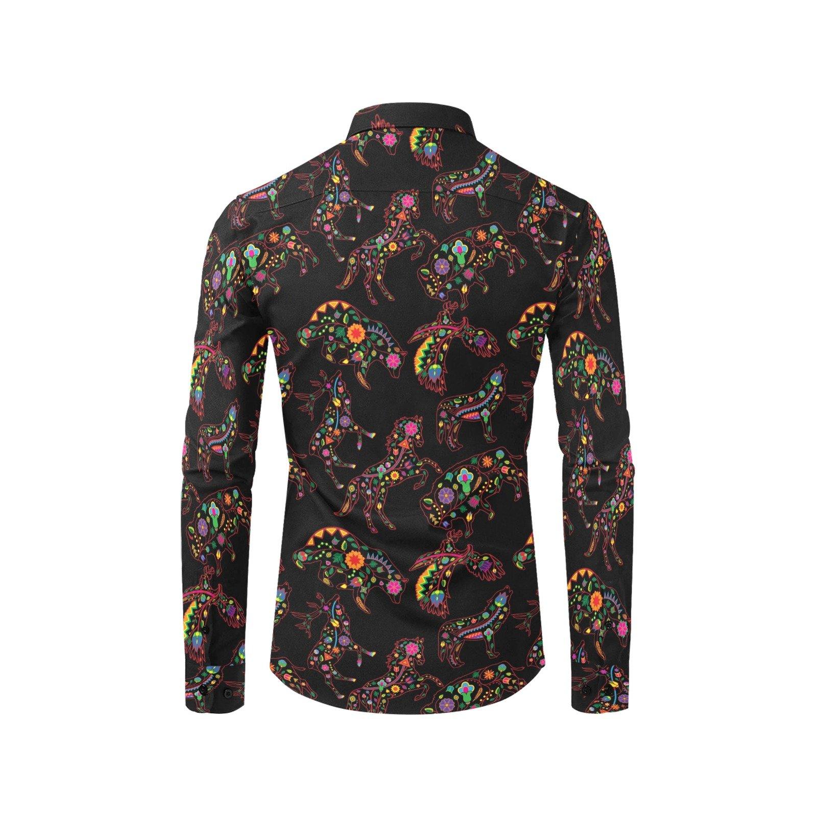 Floral Animals Men's All Over Print Casual Dress Shirt (Model T61) Men's Dress Shirt (T61) e-joyer 