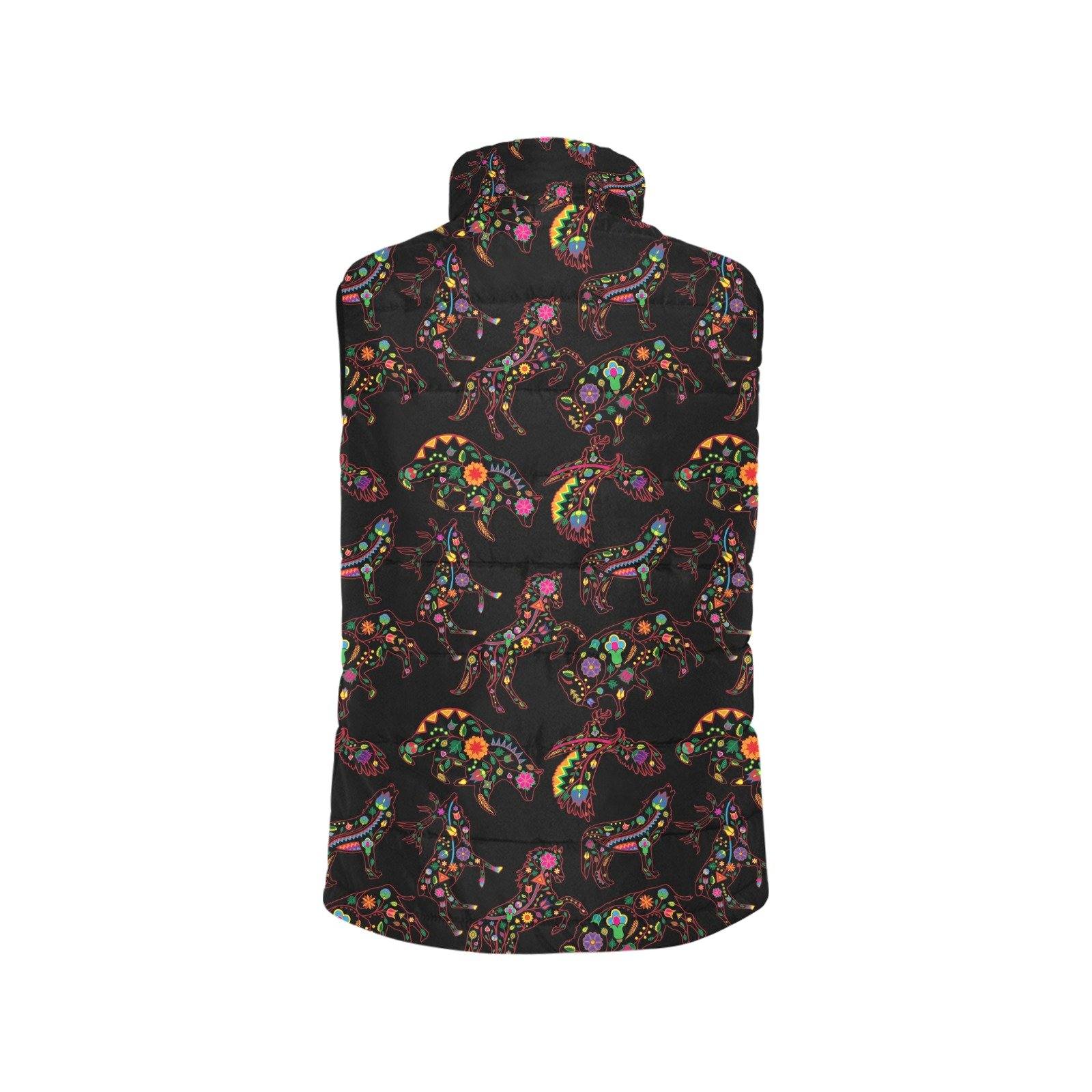 Floral Animals Men's Padded Vest Jacket (Model H44) Men's Padded Vest Jacket (H44) e-joyer