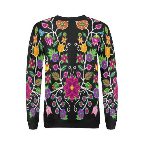 Floral Beadwork-01 All Over Print Crewneck Sweatshirt for Women (Model H18) Crewneck Sweatshirt for Women (H18) e-joyer