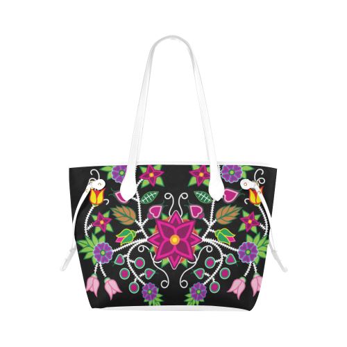 Floral Beadwork-01 Clover Canvas Tote Bag (Model 1661) Clover Canvas Tote Bag (1661) e-joyer 