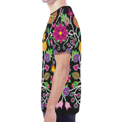 Floral Beadwork-01 New All Over Print T-shirt for Men (Model T45) New All Over Print T-shirt for Men (T45) e-joyer