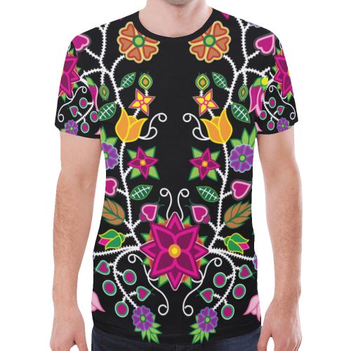 Floral Beadwork-01 New All Over Print T-shirt for Men (Model T45) New All Over Print T-shirt for Men (T45) e-joyer