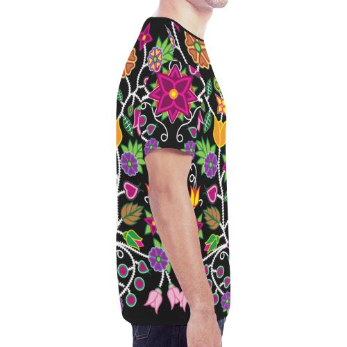 Floral Beadwork-01 New All Over Print T-shirt for Men (Model T45) New All Over Print T-shirt for Men (T45) e-joyer