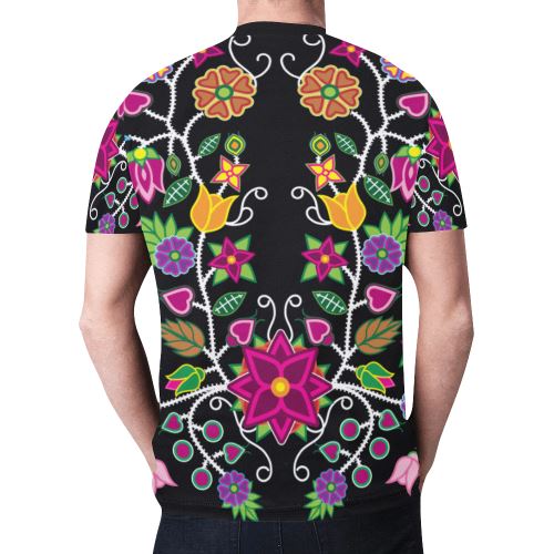 Floral Beadwork-01 New All Over Print T-shirt for Men (Model T45) New All Over Print T-shirt for Men (T45) e-joyer